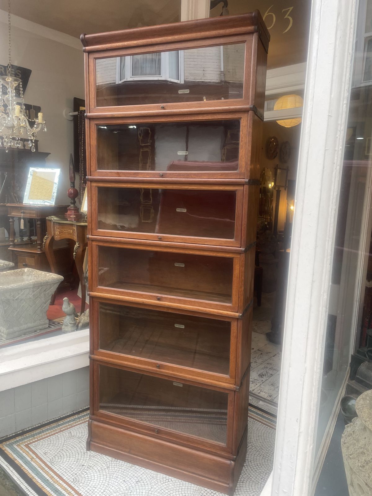 Antique Oak Globe Wernicke Sectional Barristers Book Case photo vinterior