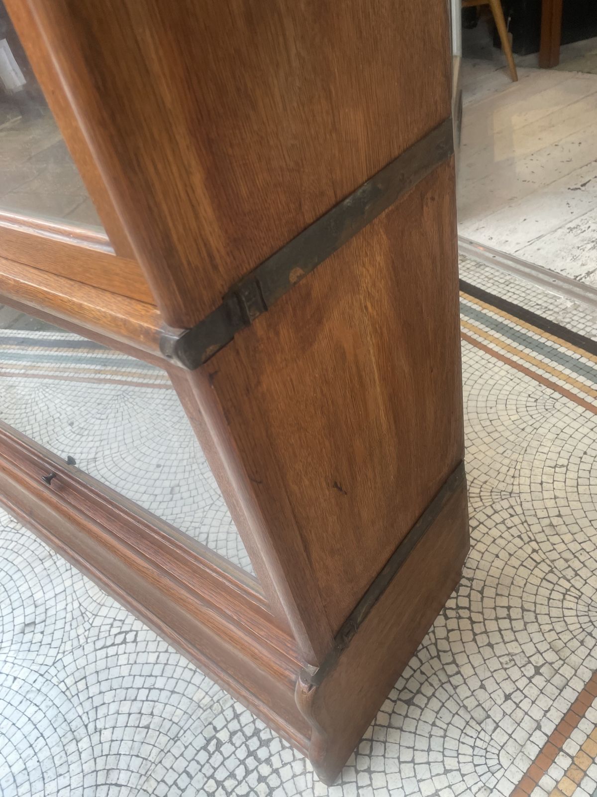 Antique Oak Globe Wernicke Sectional Barristers Book Case photo vintage