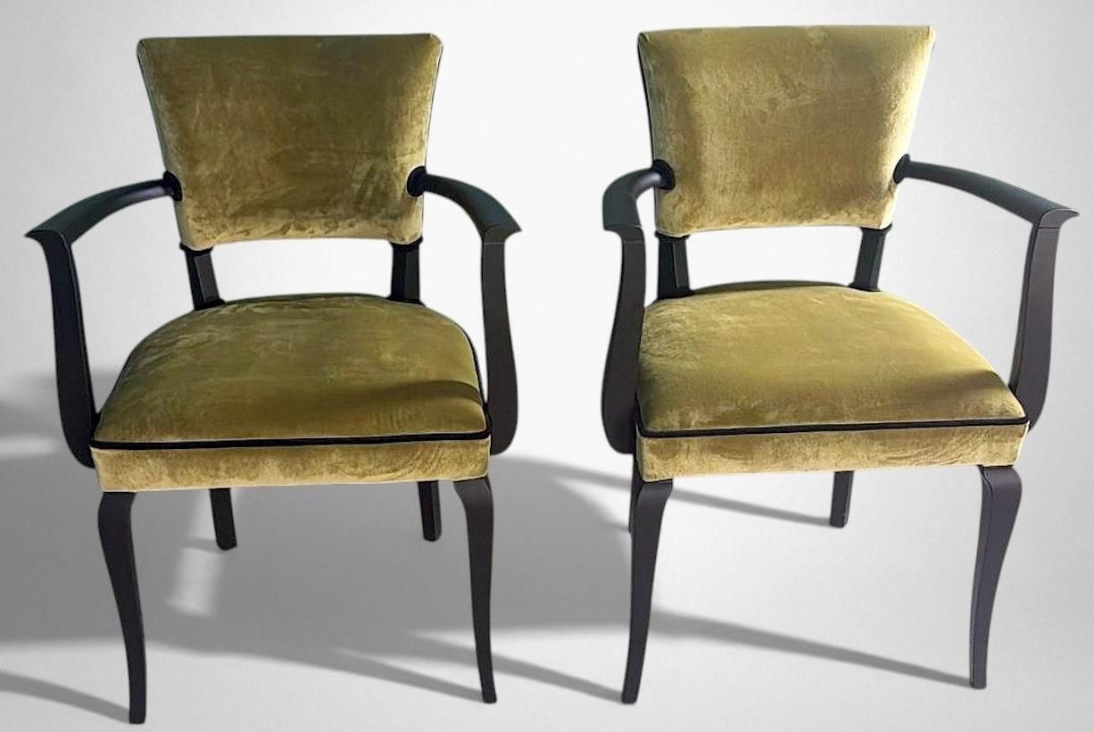 Art Decò Pair Of French “Bridge” Chairs photo Furniture