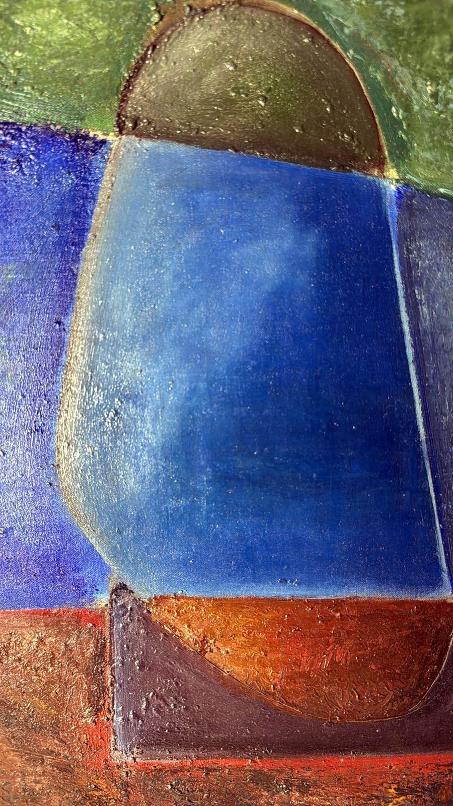 Abstract Lyrical French Oil Painting On Canvas photo vintage