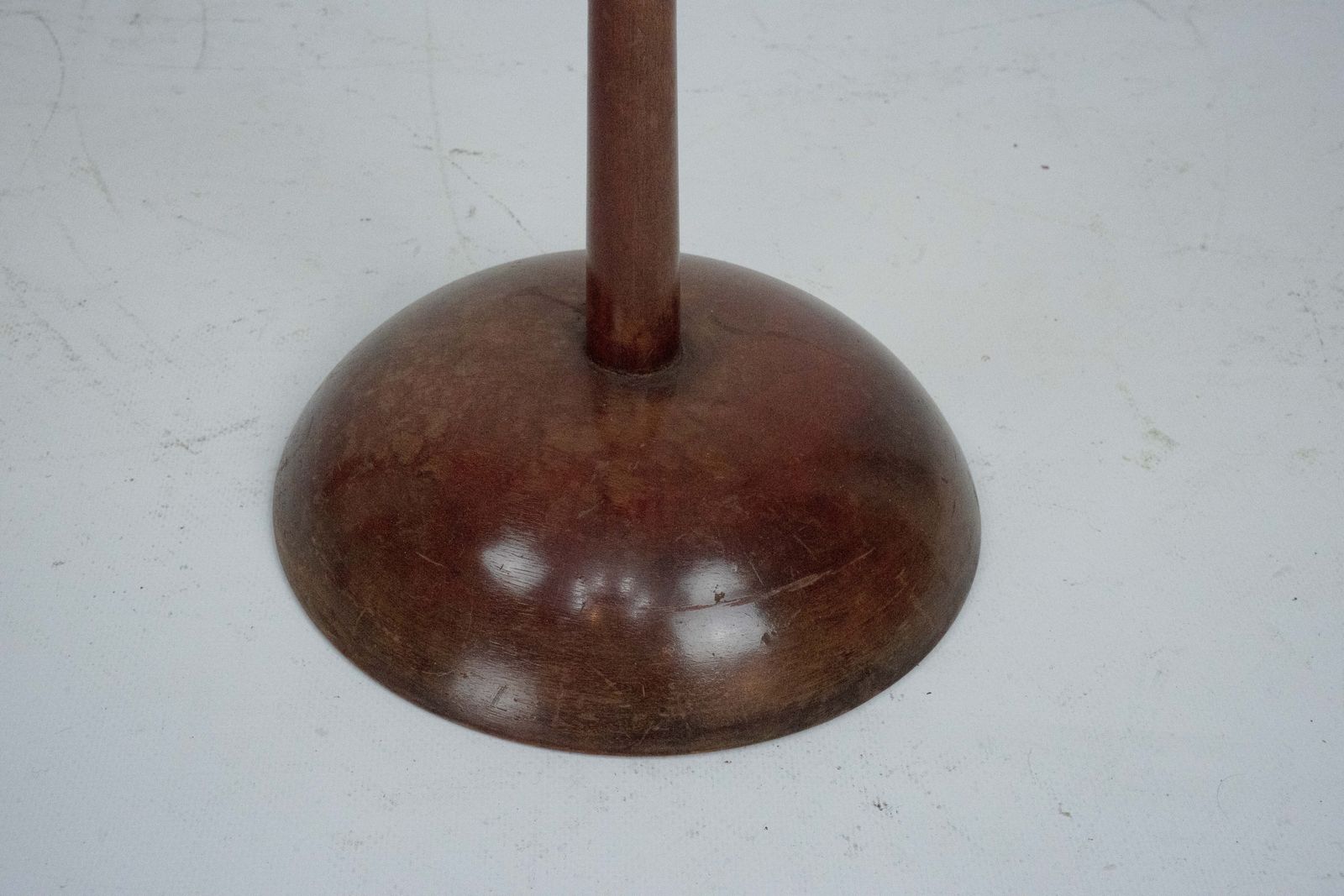 Vintage Wooden Ashtray Stand With Braided Leather Handle. Italy 1950s photo 507.0
