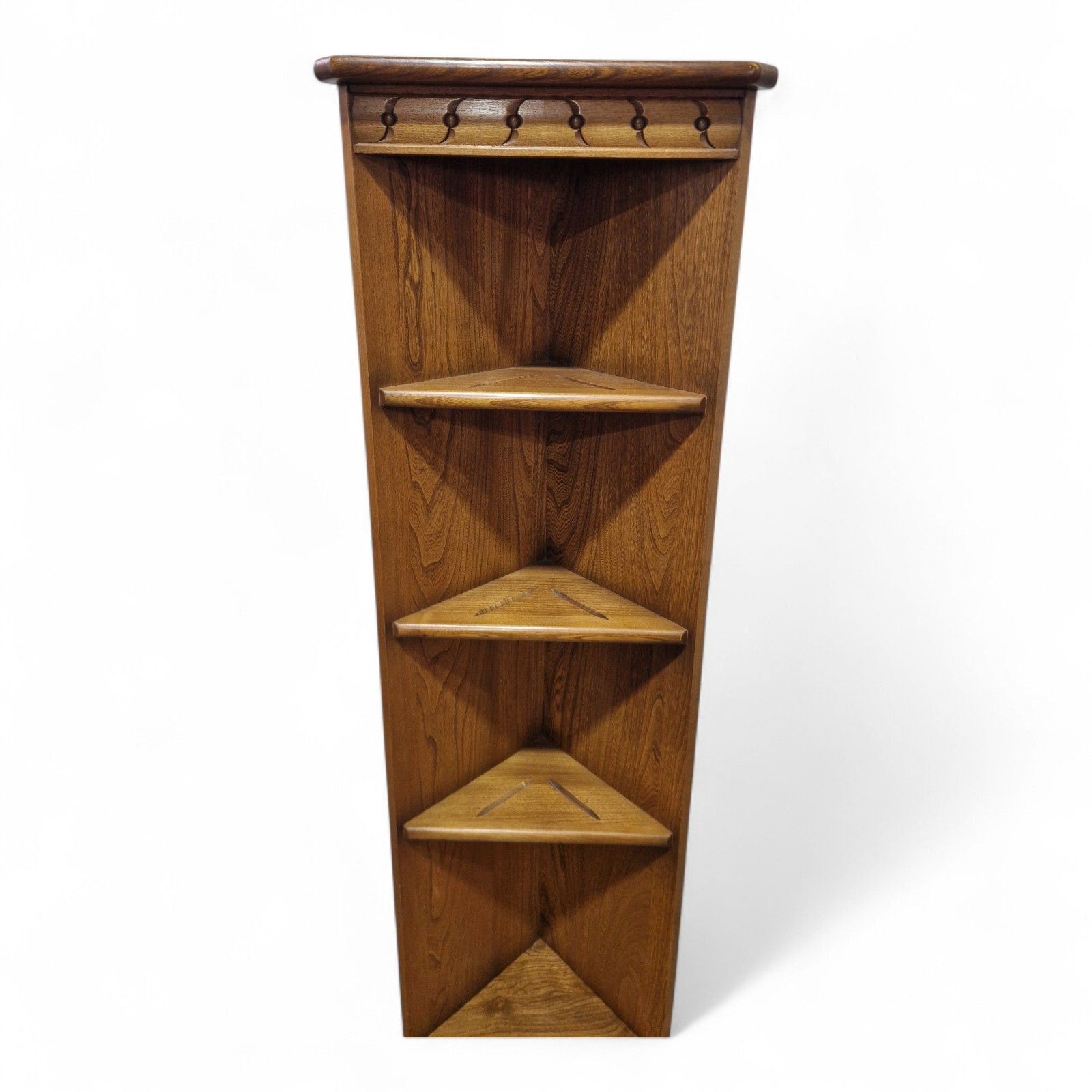 Ercol Elm Corner Cabinet Vintage Display Shelves Panelled Door Unit 1 Of Pair photo vinterior