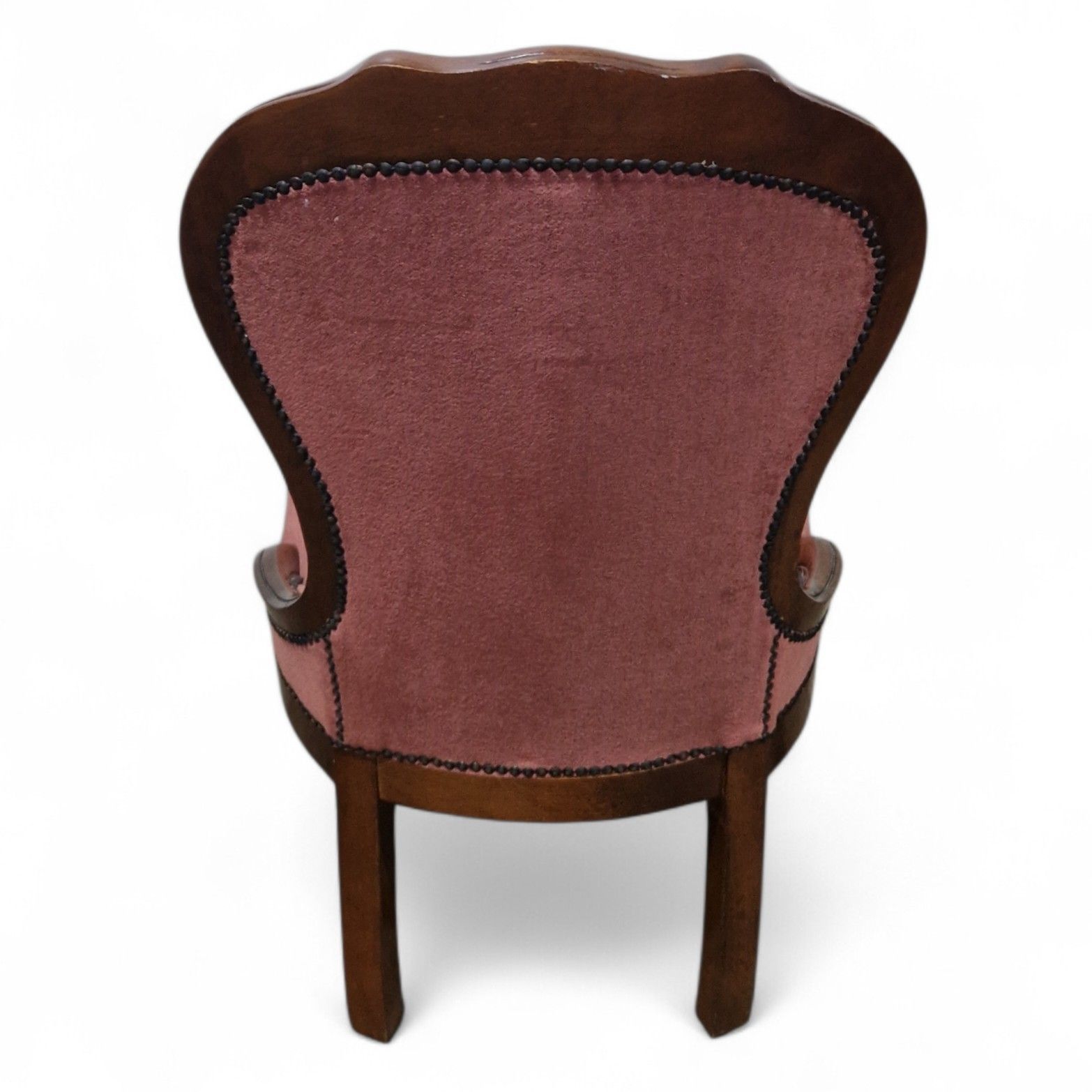 photo vintage Victorian Style Nursing Chair Carved Bedroom Occasional Upholstered Seat