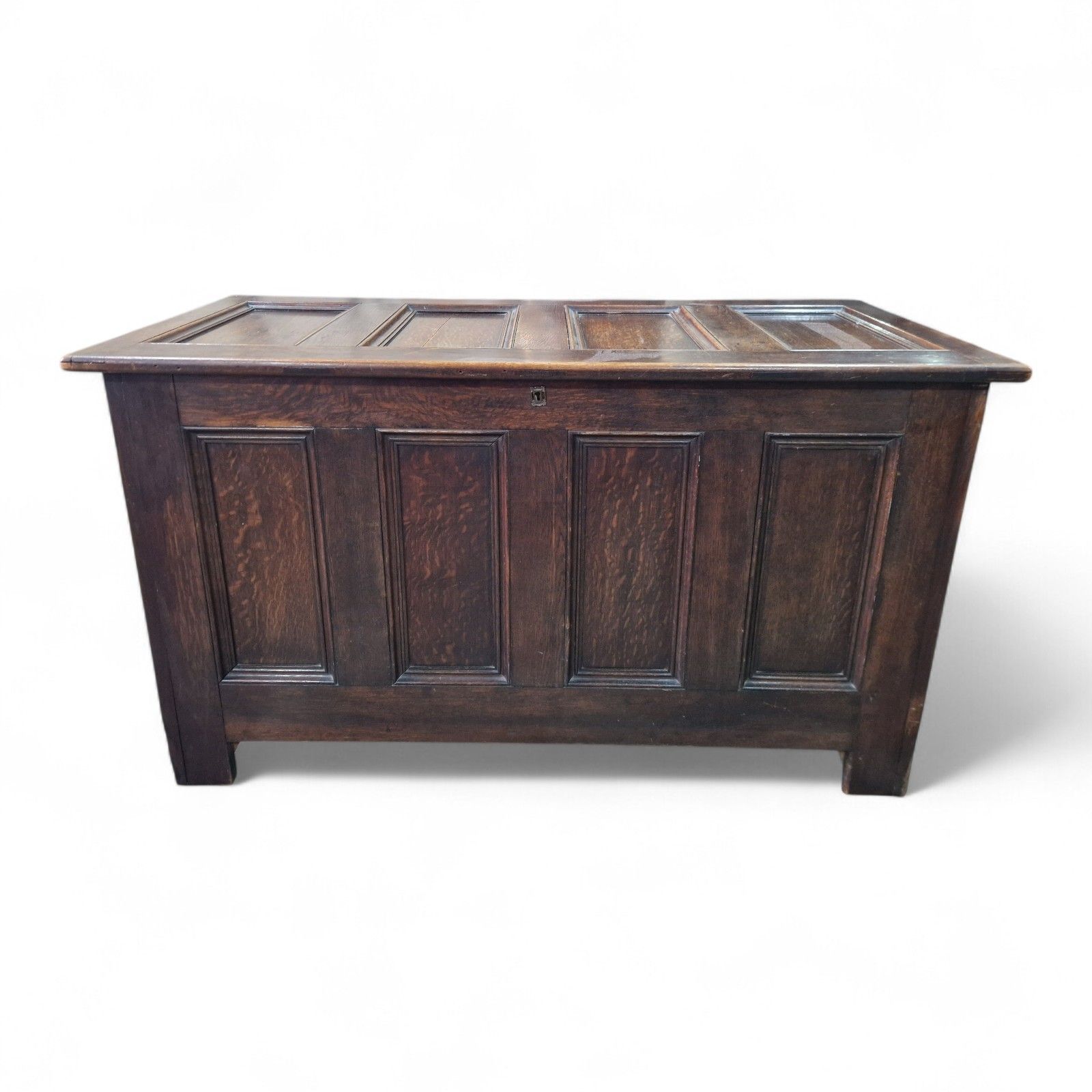 19th Century Panelled Coffer Large Antique Oak Blanket Chest Trunk Oversized photo Furniture