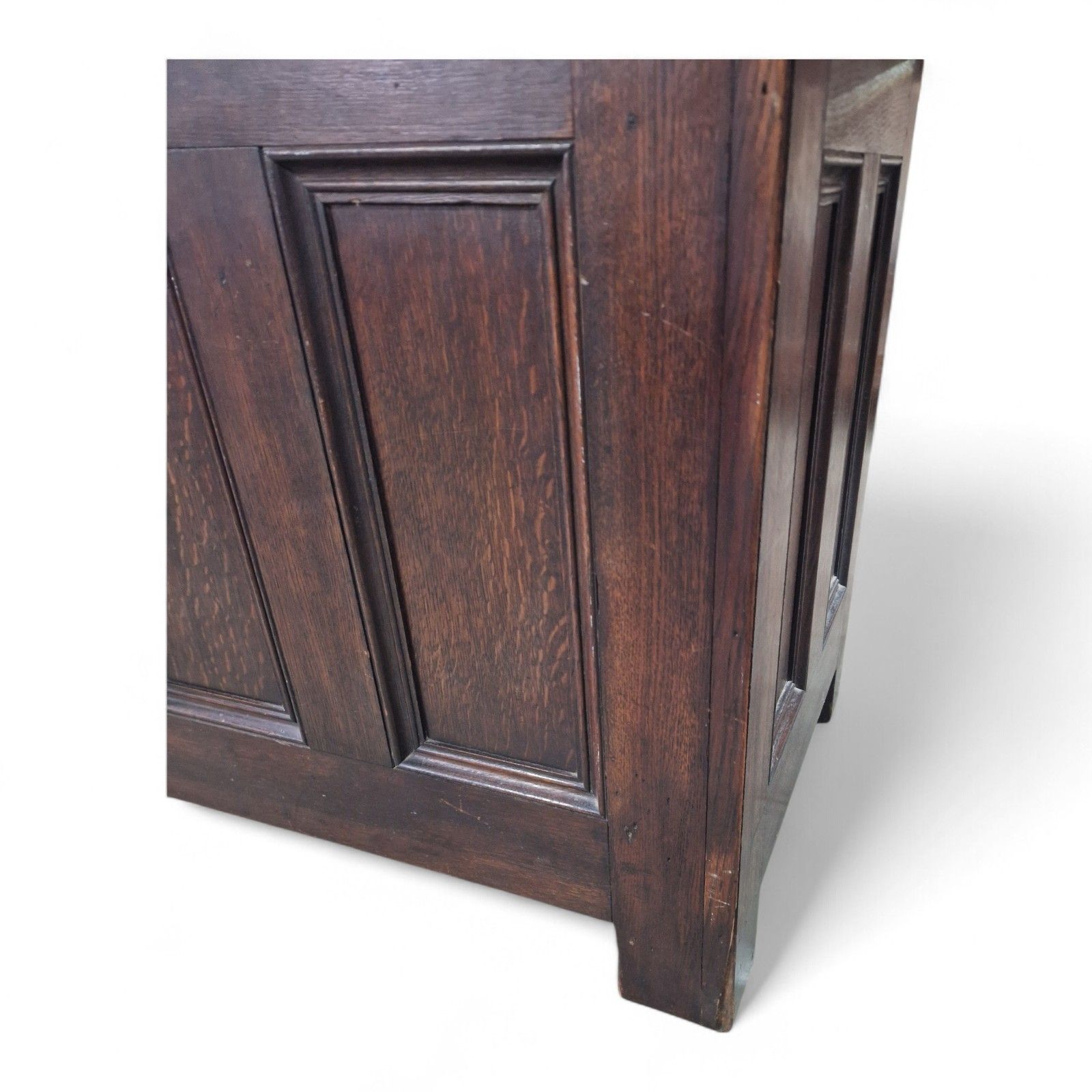 19th Century Panelled Coffer Large Antique Oak Blanket Chest Trunk Oversized photo vintage