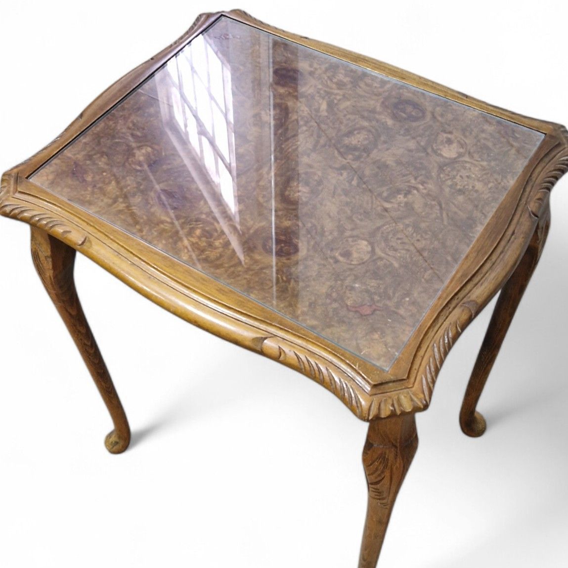 60.0 Carved Nest Of 3 Side Tables – Antique Style Occasional Tables Nesting Tables photo