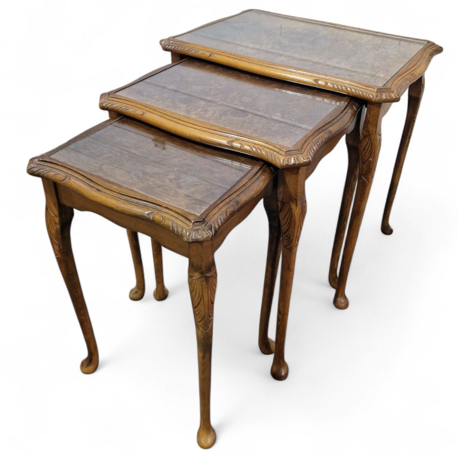 photo buy Carved Nest Of 3 Side Tables – Antique Style Occasional Tables Nesting Tables