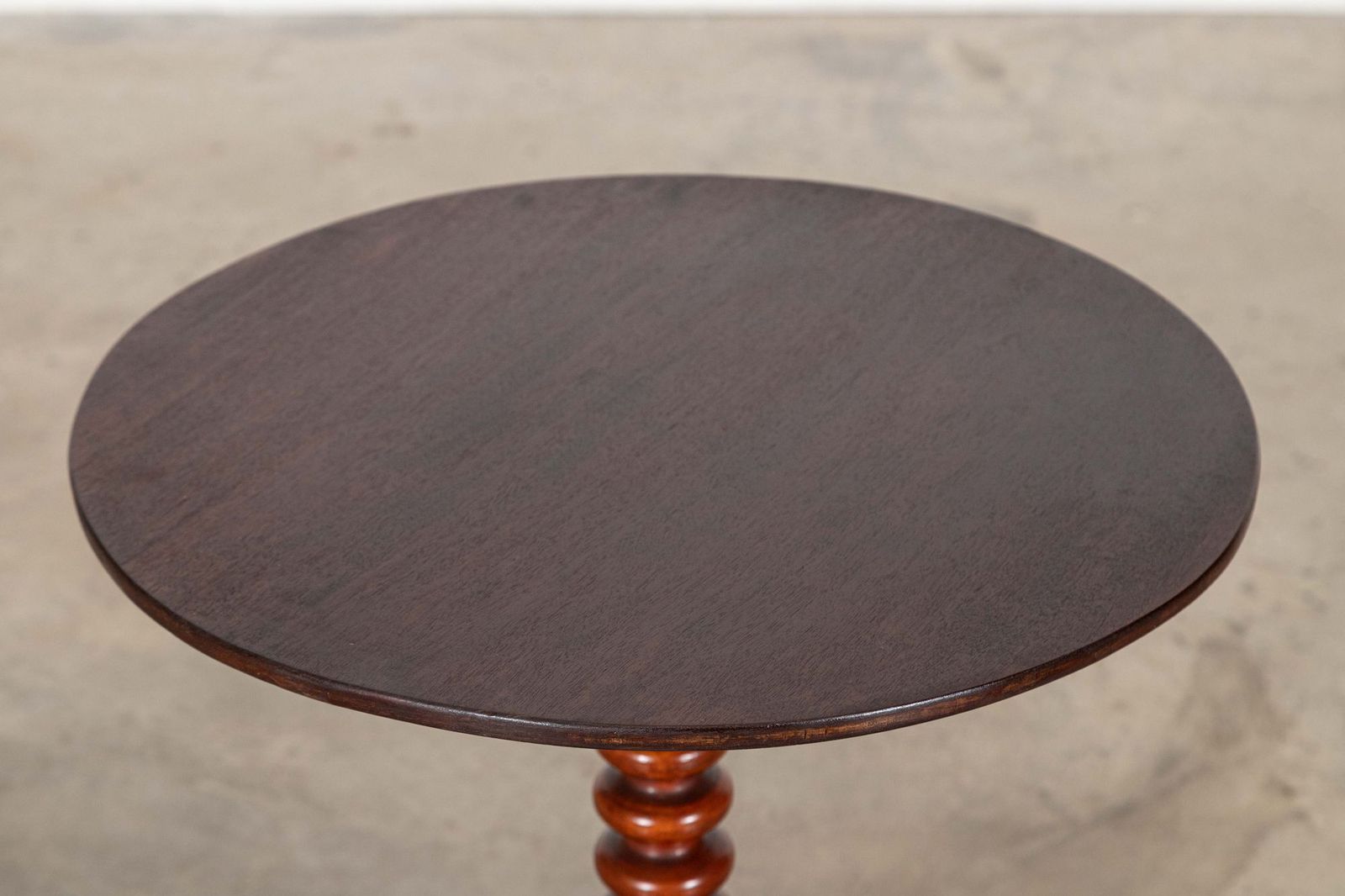 19thc English Mahogany Tilt Top Bobbin Occasional Table photo 2128.0