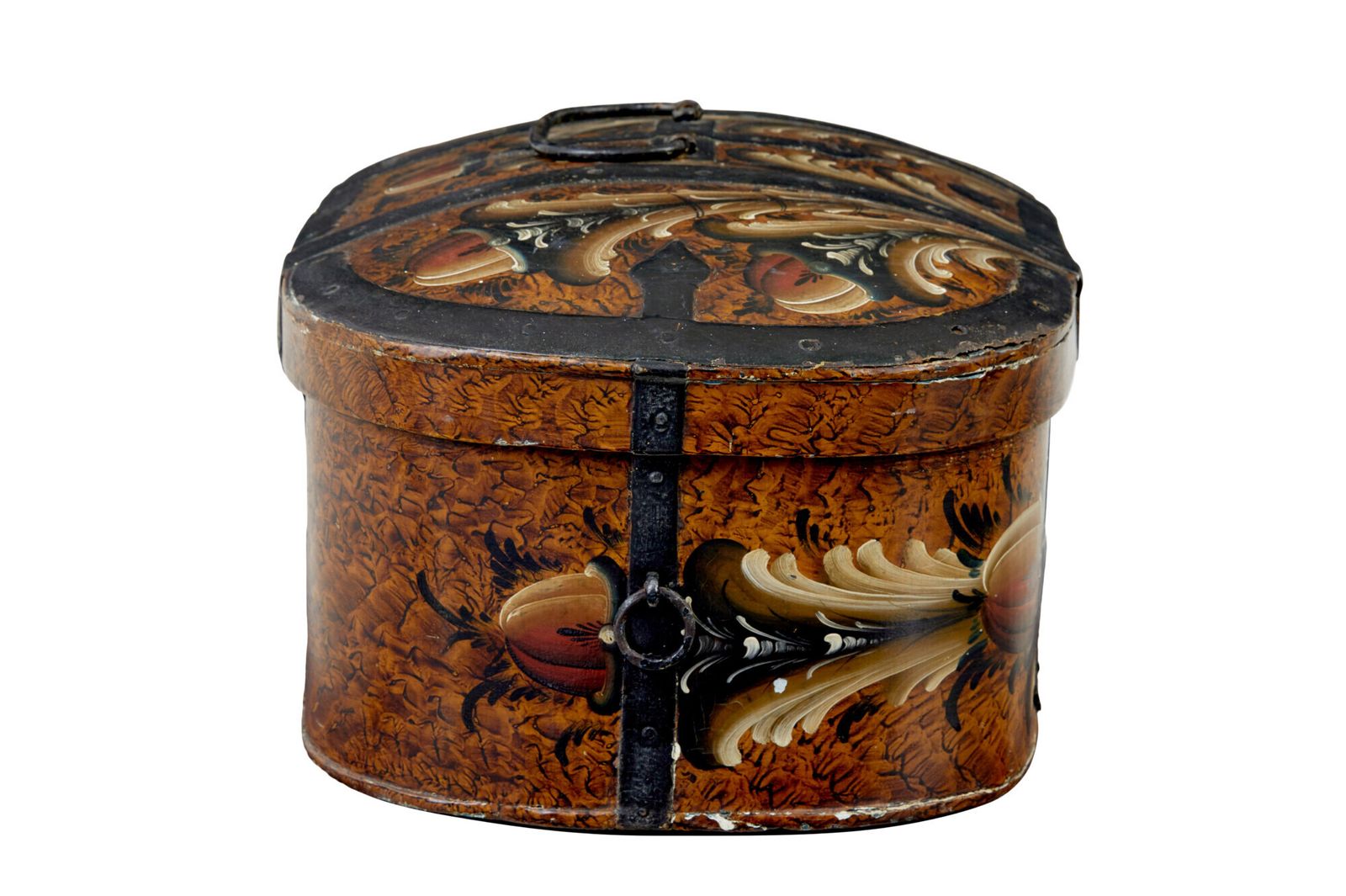 19th Century Scandinavian Folk Art Hand Painted Box photo Home Decor