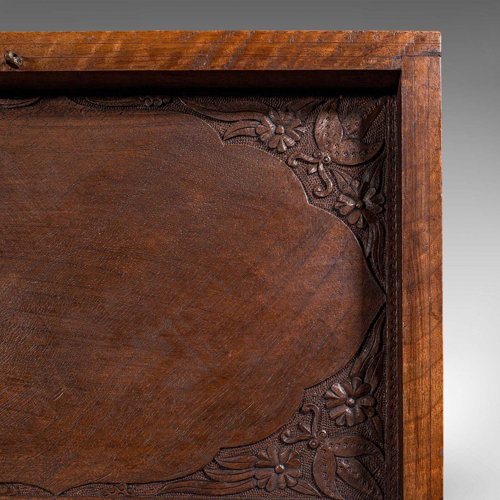 Home Decor Vintage Carved Cigar Box, Oriental, Teak, Keepsake, Jewellery Case, Art Deco photo