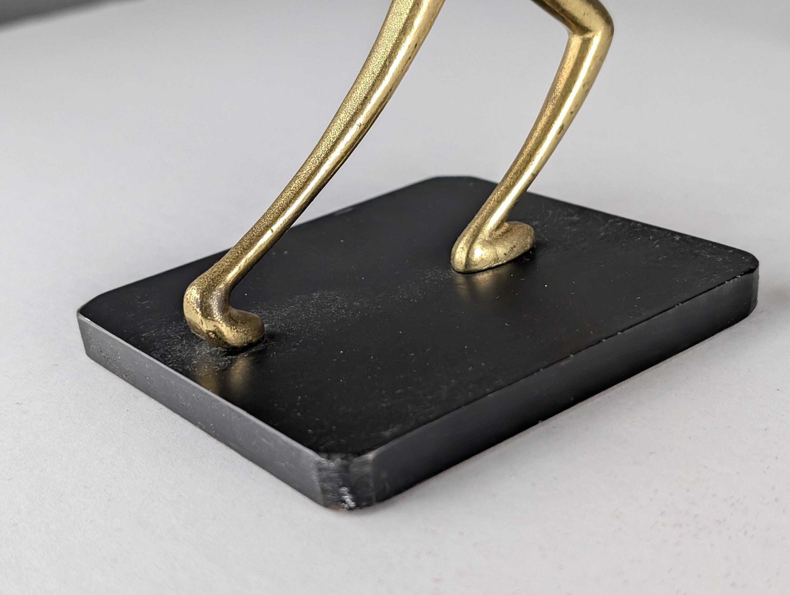 Pair Of Sculptural Bronze Candlesticks By Karl Hagenauer, 1940s photo vintage