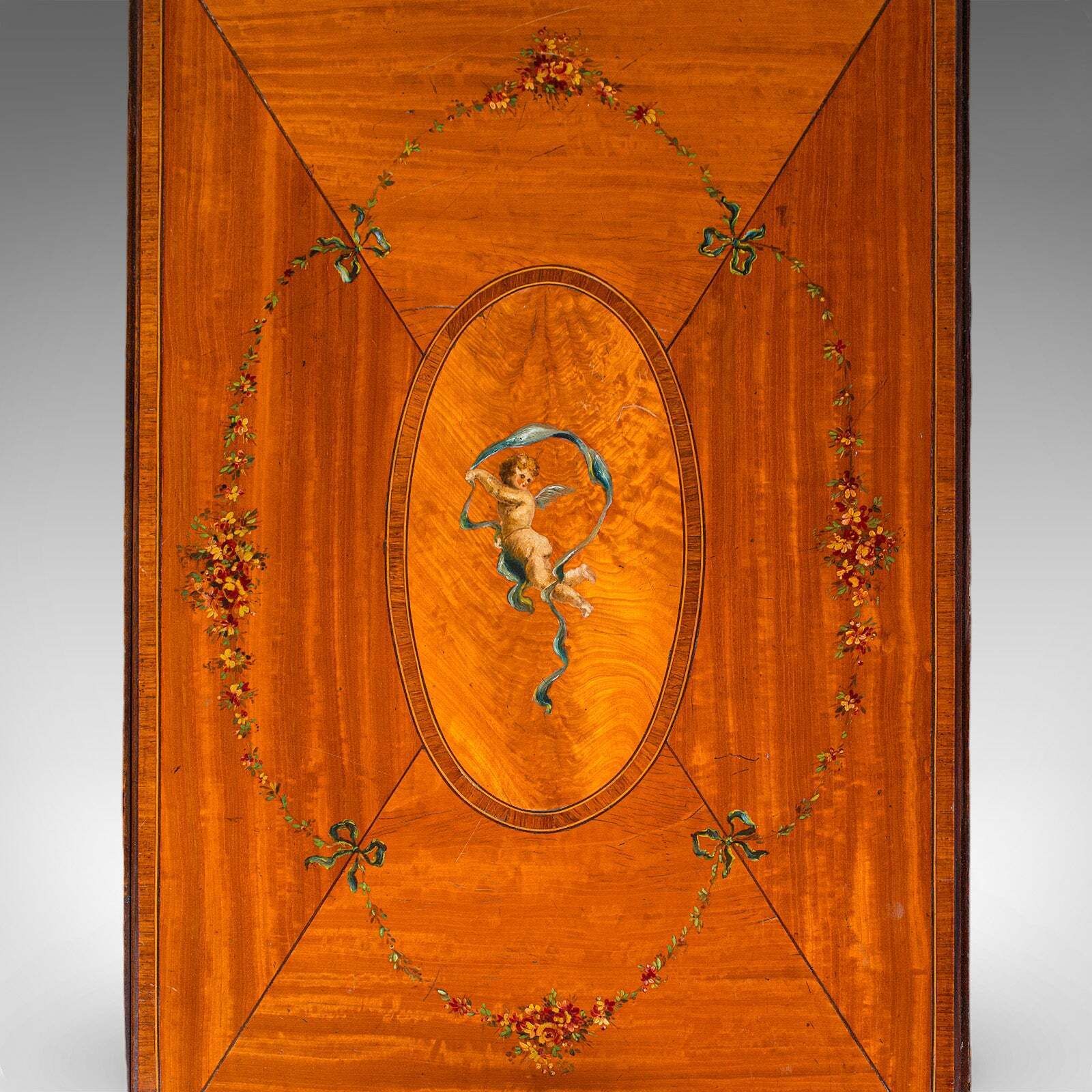 photo furniture Antique Pembroke Table, English, Satinwood, Drop Leaf, Occasional, Tea, Regency