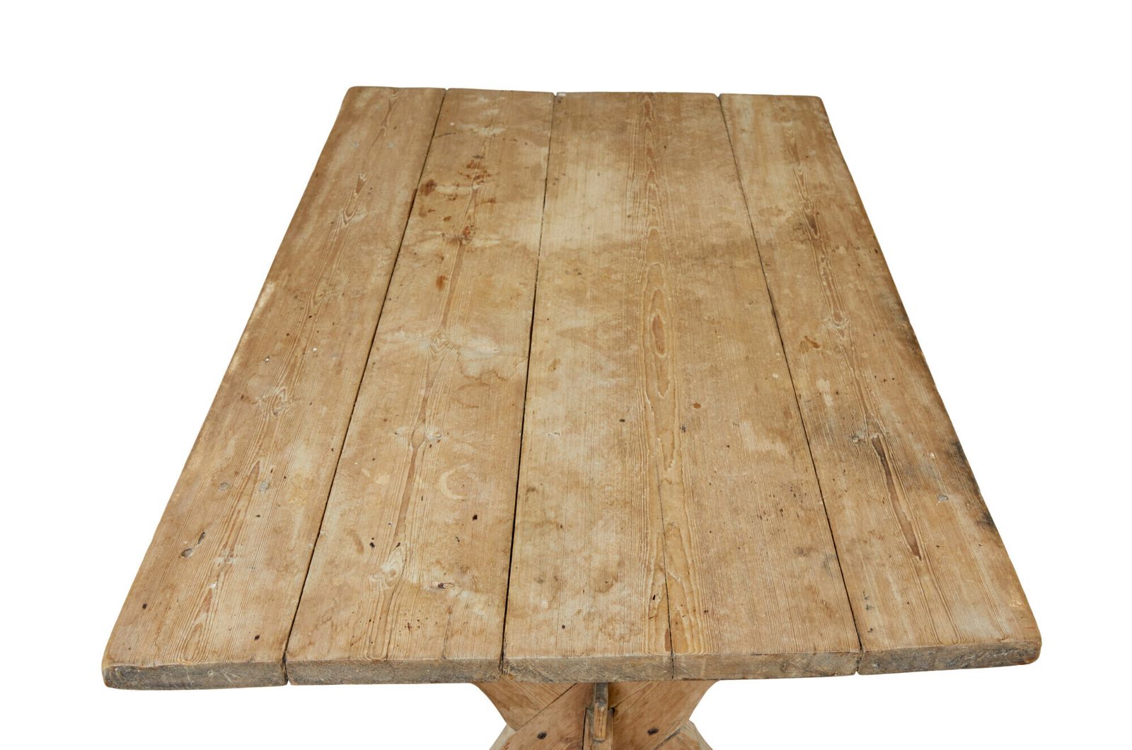 19th Century Swedish Pine X Frame Kitchen Table photo vinterior