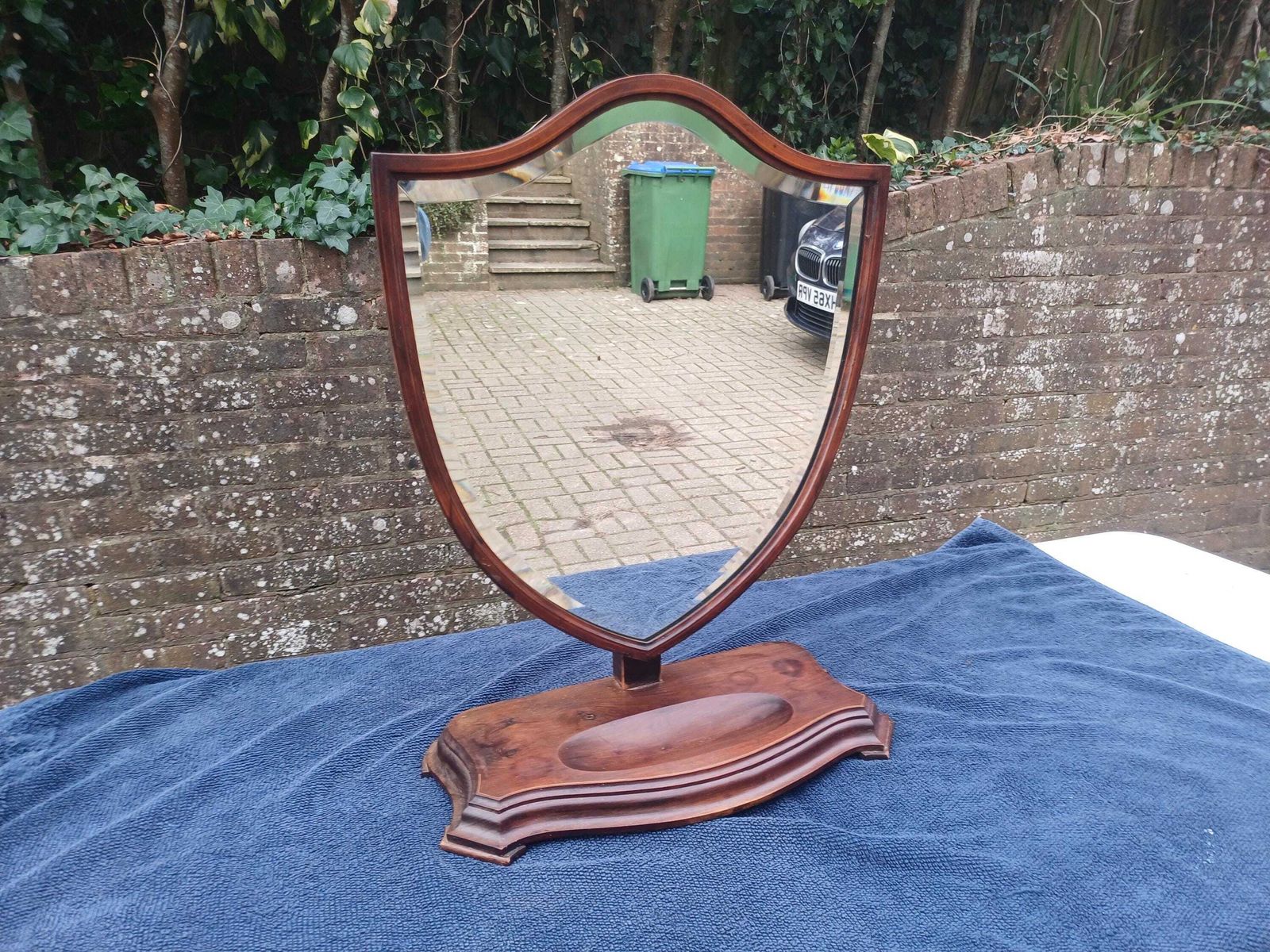 Victorian Solid Mahogany Swivel & Tilting Dressing Table Mirror Shield Bevelled Glass Antique C1870 Rare Quality photo buy