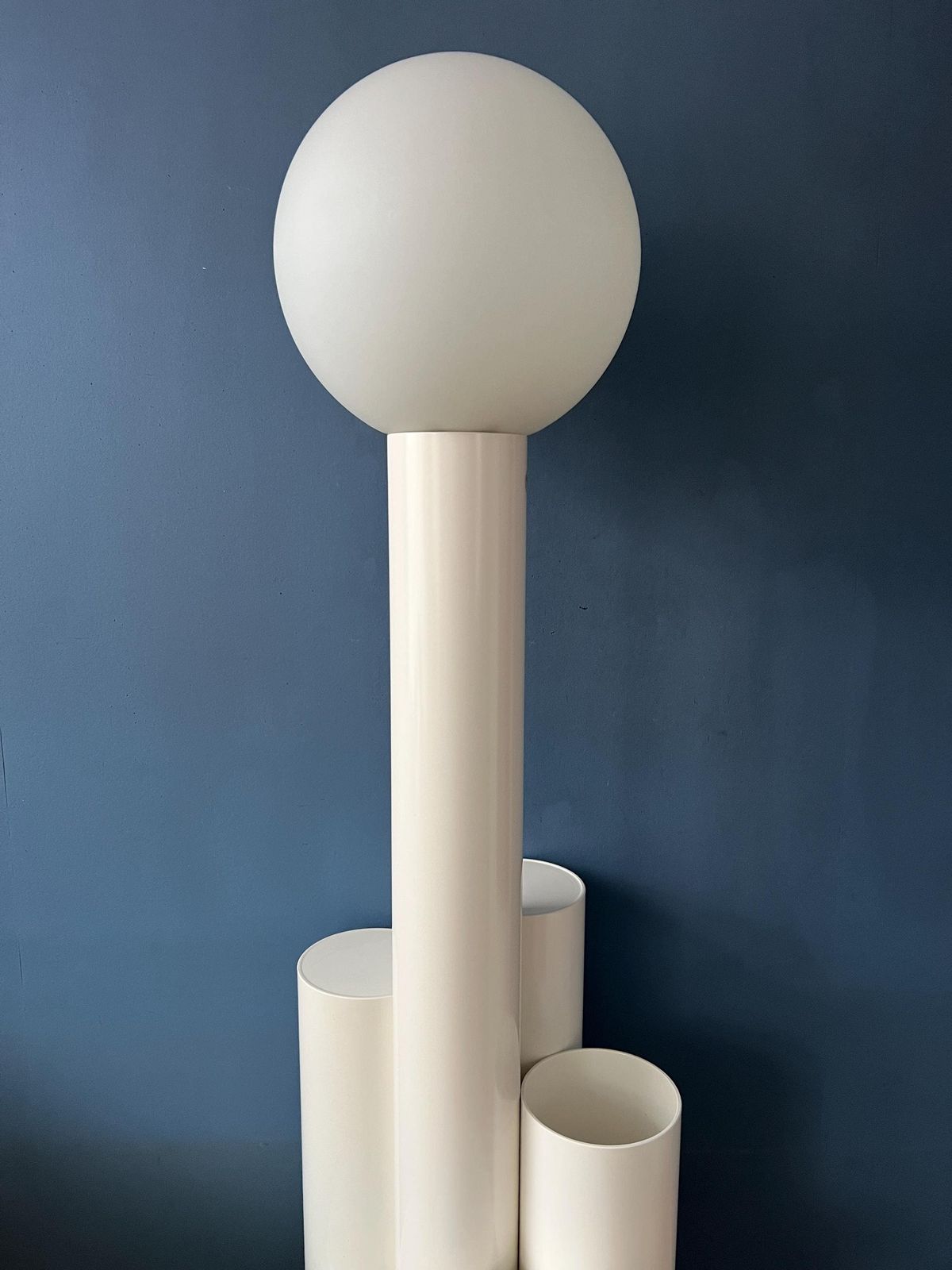 White 'Close Encounter' Floor Lamp And Plant Stand By Kerst Koopman photo vintage