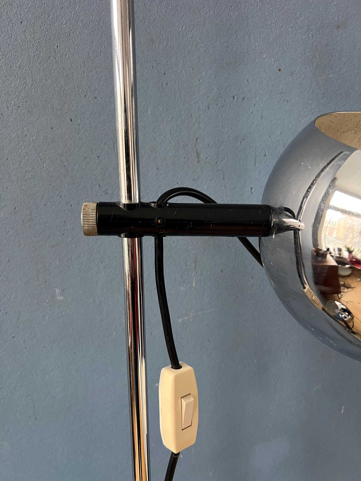 Verlichting Mid Century Chromen Herda Eyeball Vloerlamp, Jaren '70 photo