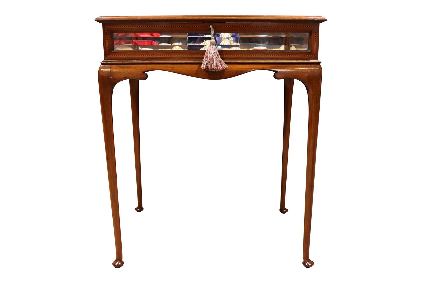 Late Victorian Mahogany Bijouterie Display Table With Bevelled Glass, Circa 1900 photo for sale