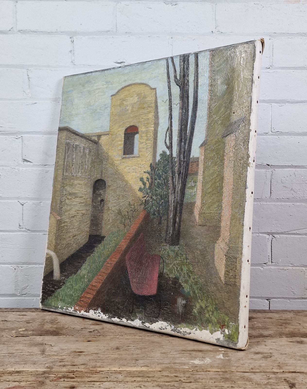 Garden Scene By Ursula Edgcumbe (1900 1985). Oil On Canvas. Signed. photo for sale