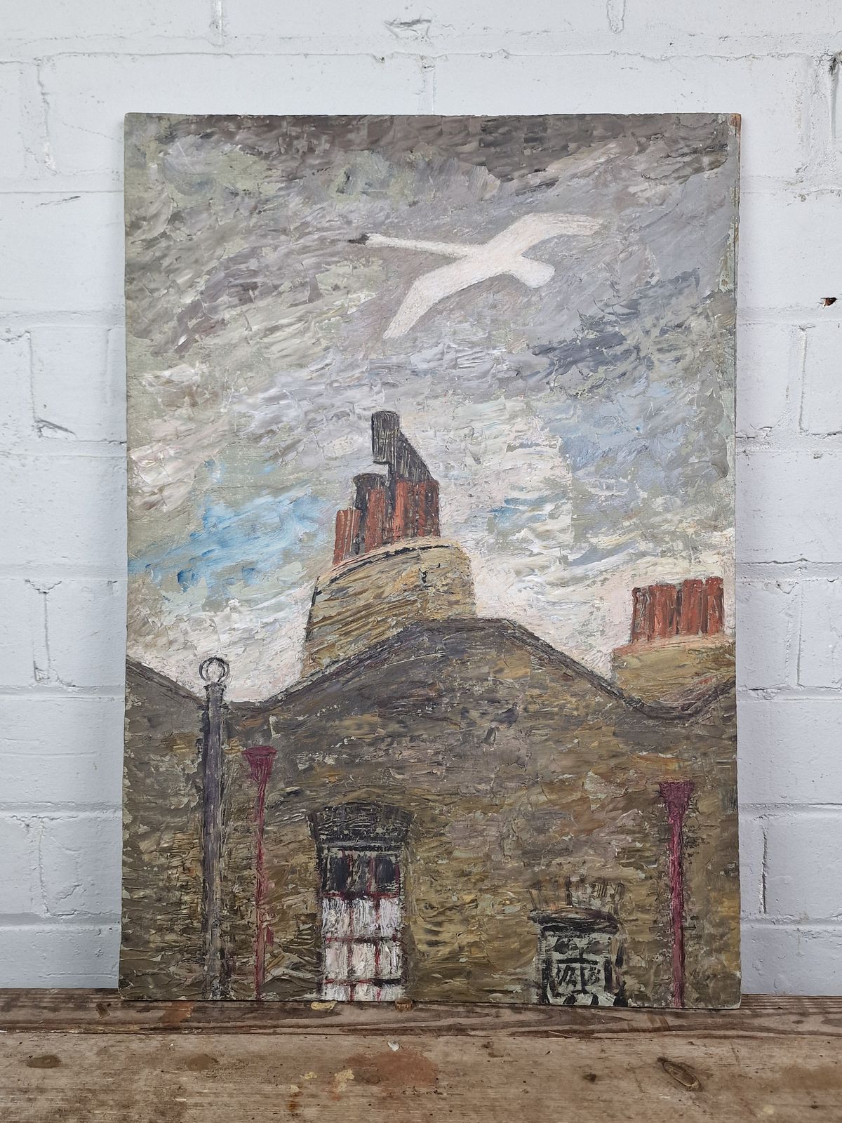 Chimney Tops By Ursula Edgcumbe (1900 1985). Oil On Board. photo for sale