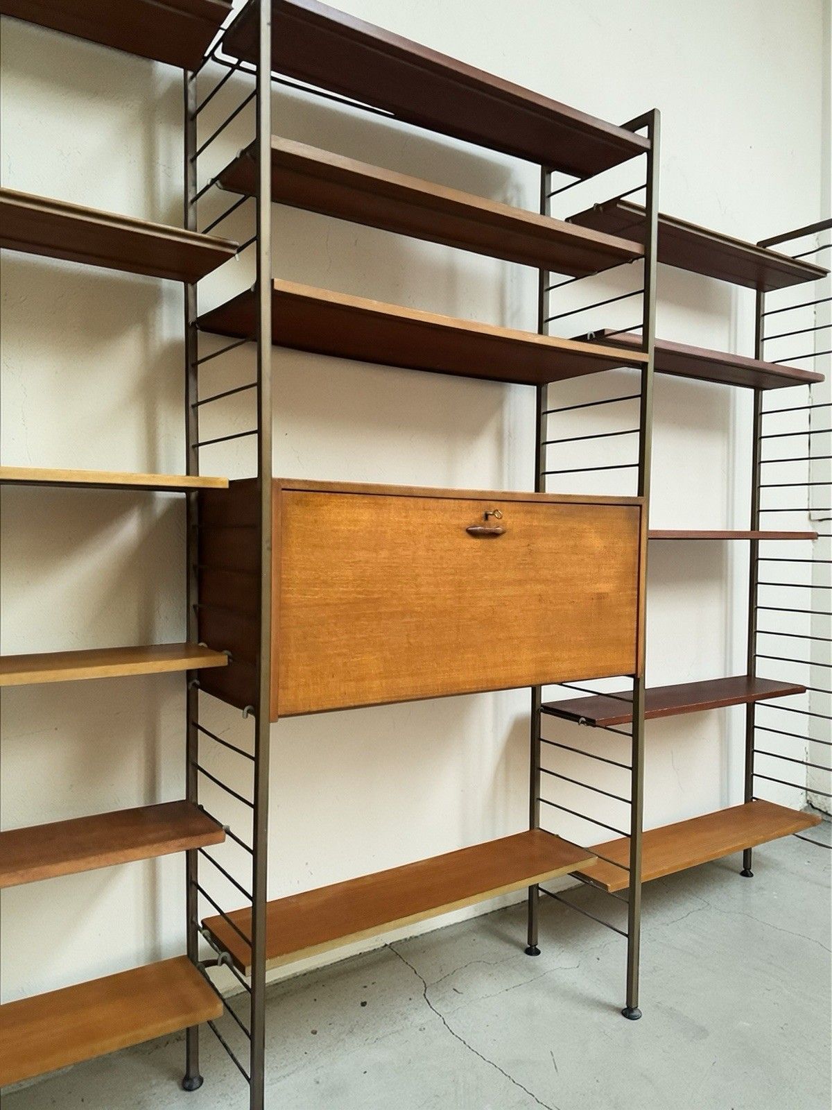 Staples Teak Ladderax Mid Century Retro C1960s Superior Quality Three Bay photo Furniture