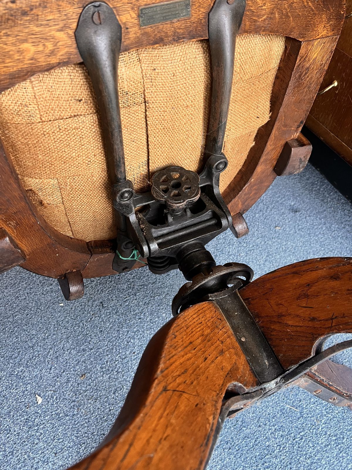 English Oak Swivel Desk Chair Circa 1910 20 photo Furniture