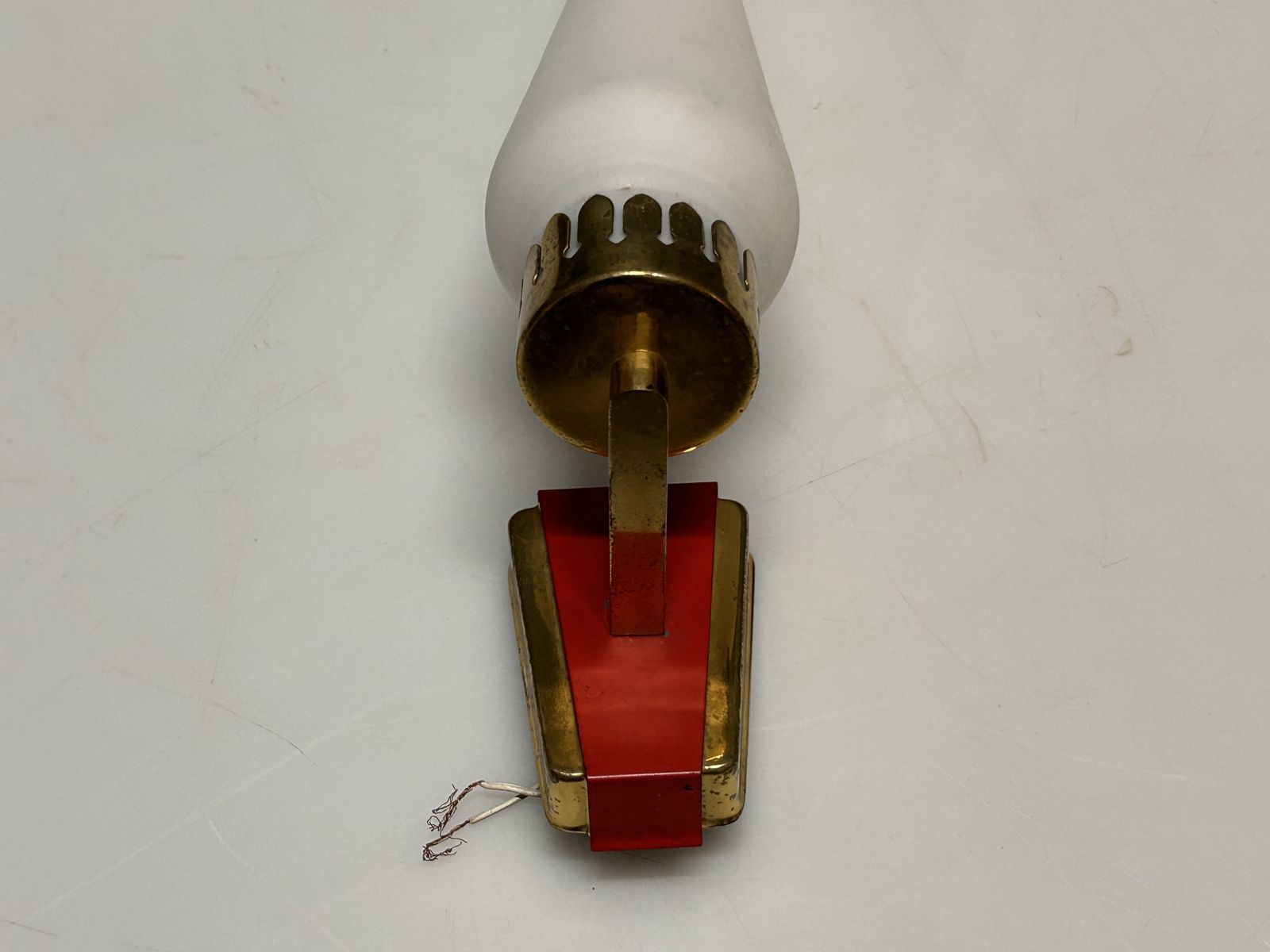 photo furniture Stil Novo Opaline Glass And Brass Sconces, 1950s, Italy   Set Of 2