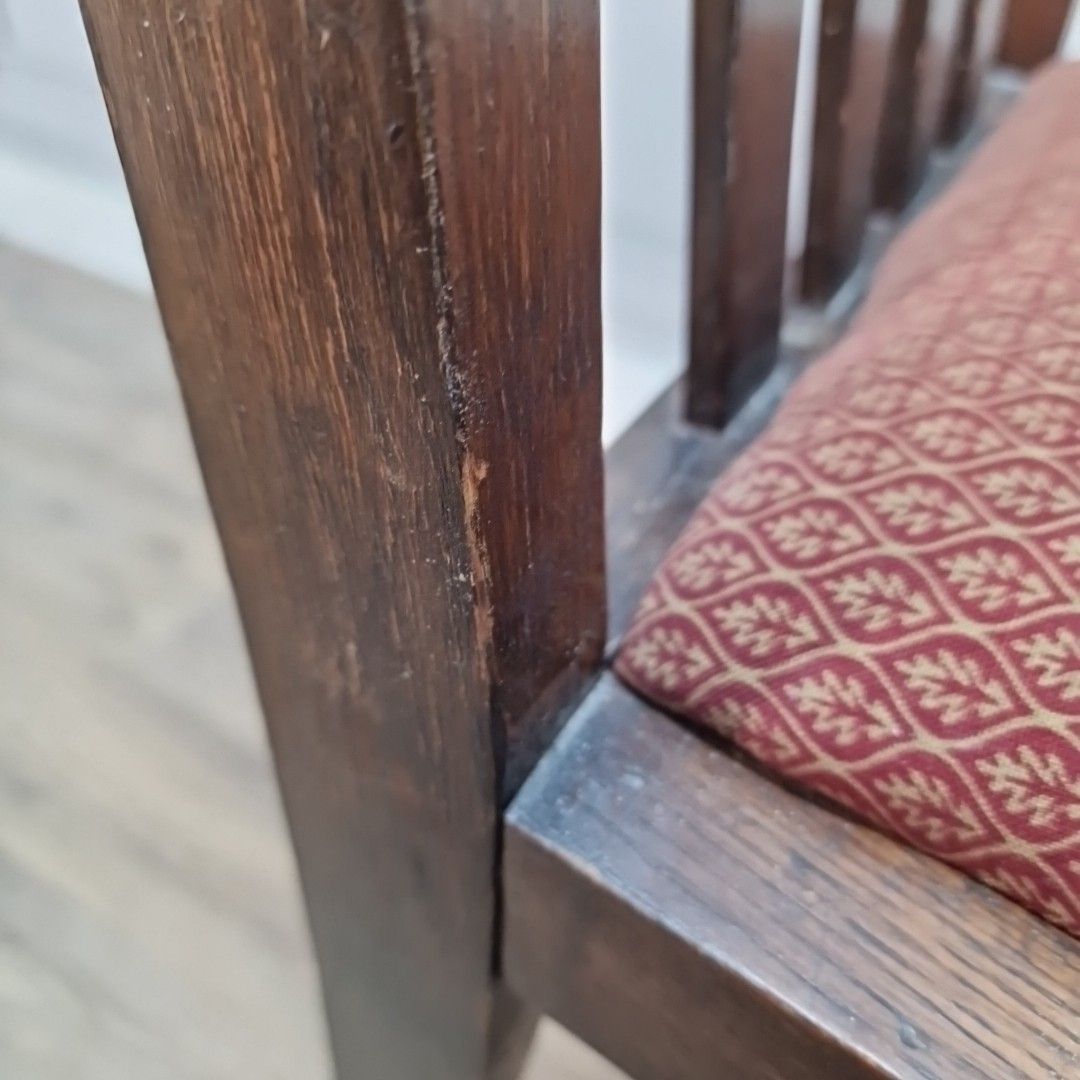 photo buy Antique Wooden Dining Chair Arts & Crafts Solid Oak Vintage Bedroom Hall Desk