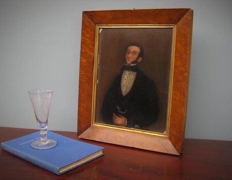 Oil On Zinc Panel Naive Portrait
