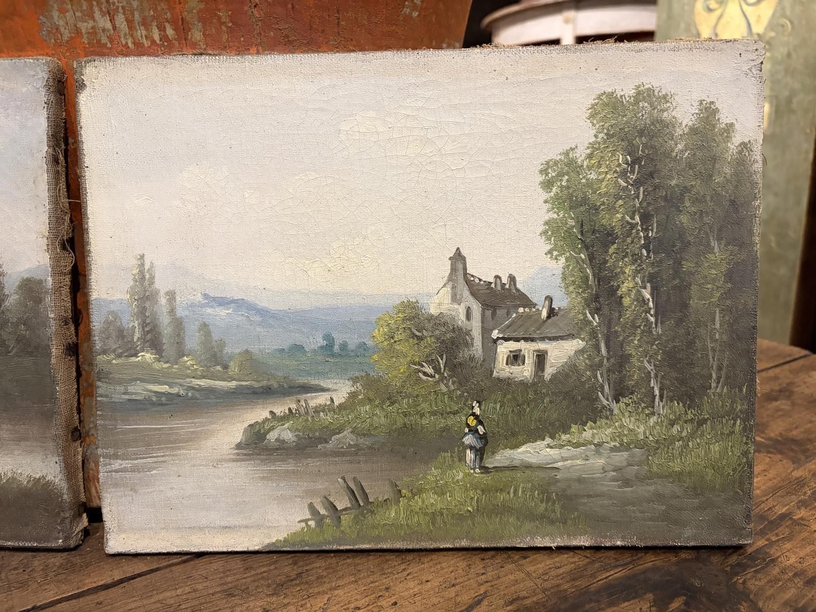 Pair Of 18th Century Continental Landscapes photo Art