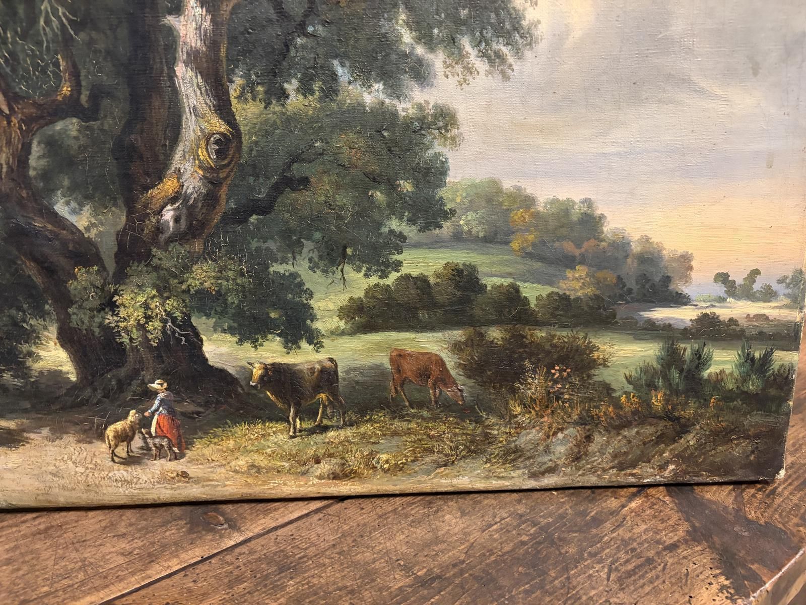 Continental Oil On Canvas Of A Rural Scene photo 995.0