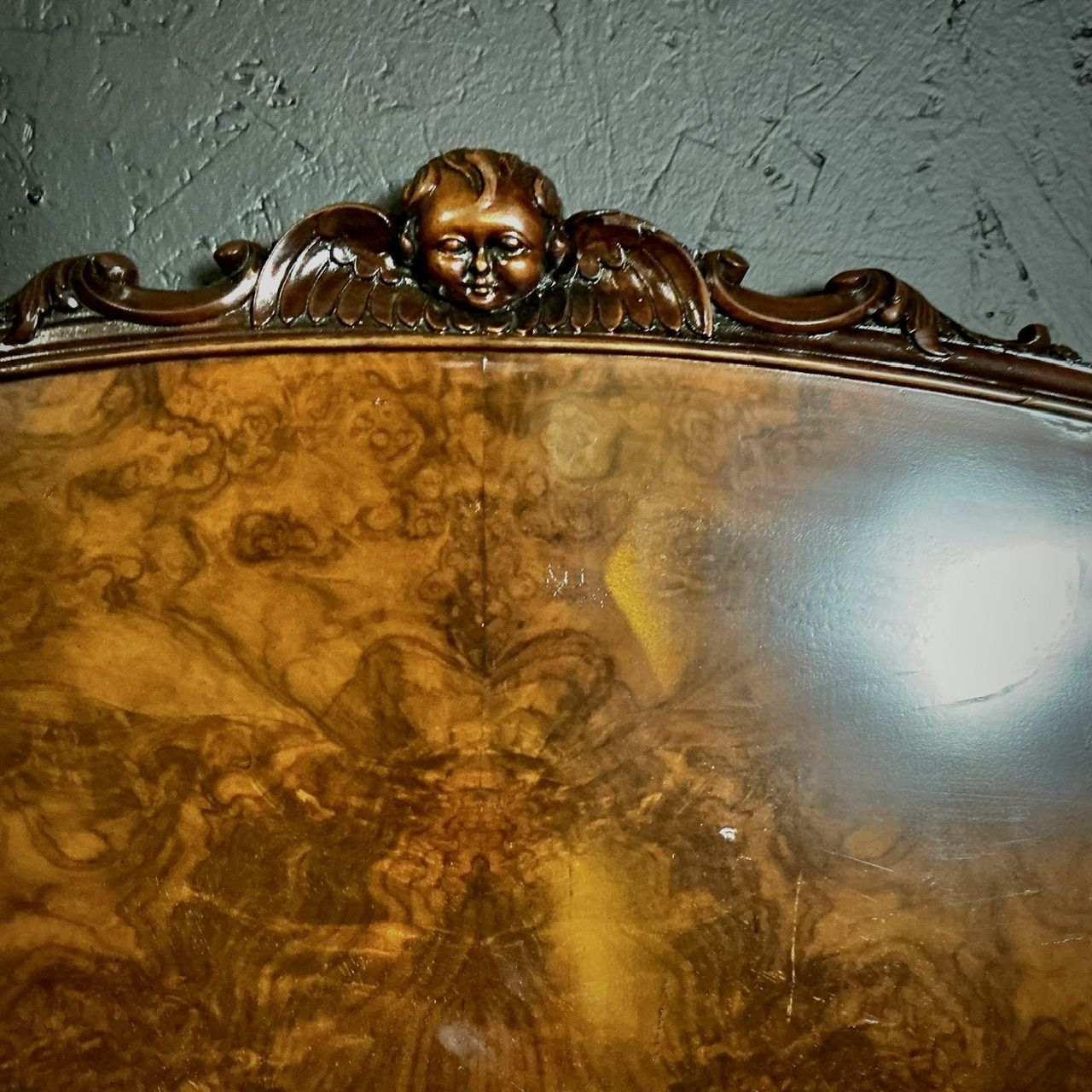 King Size Bed Head, 1920s, Walnut photo furniture