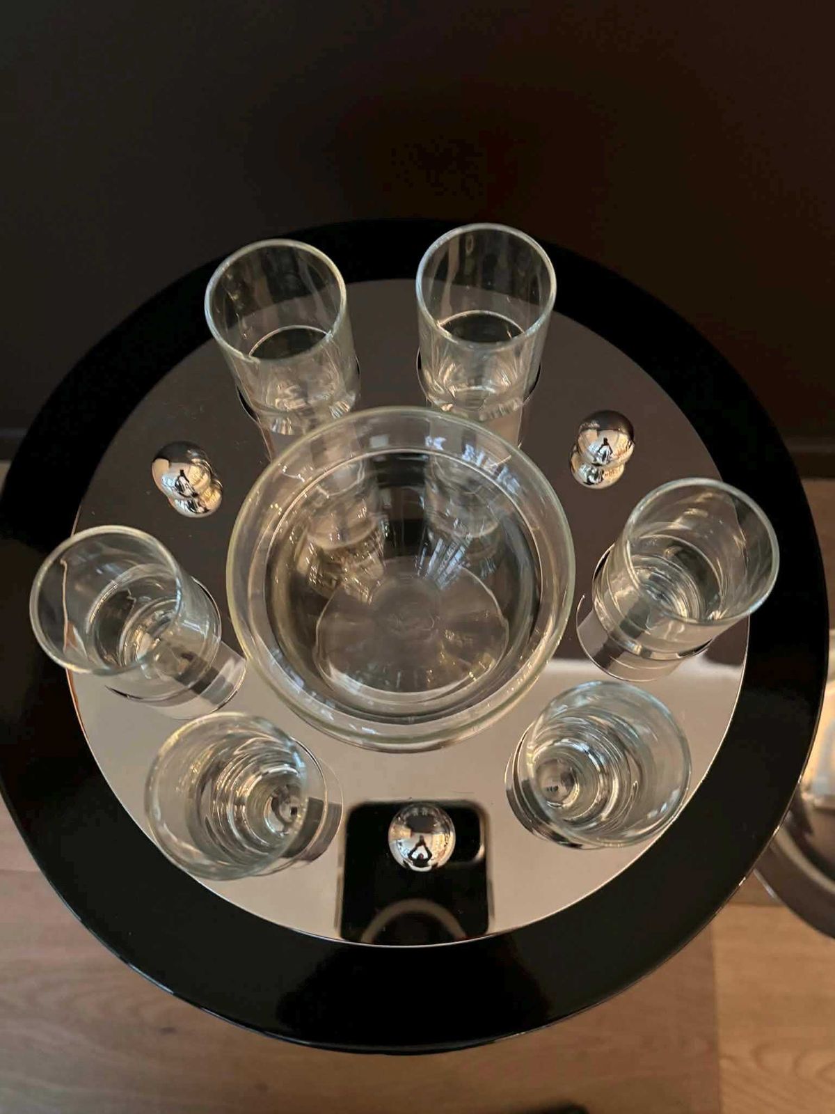 Caviar Server Set With 6 Shot Glasses, Stainless Steel Holder, Made In Italy photo furniture