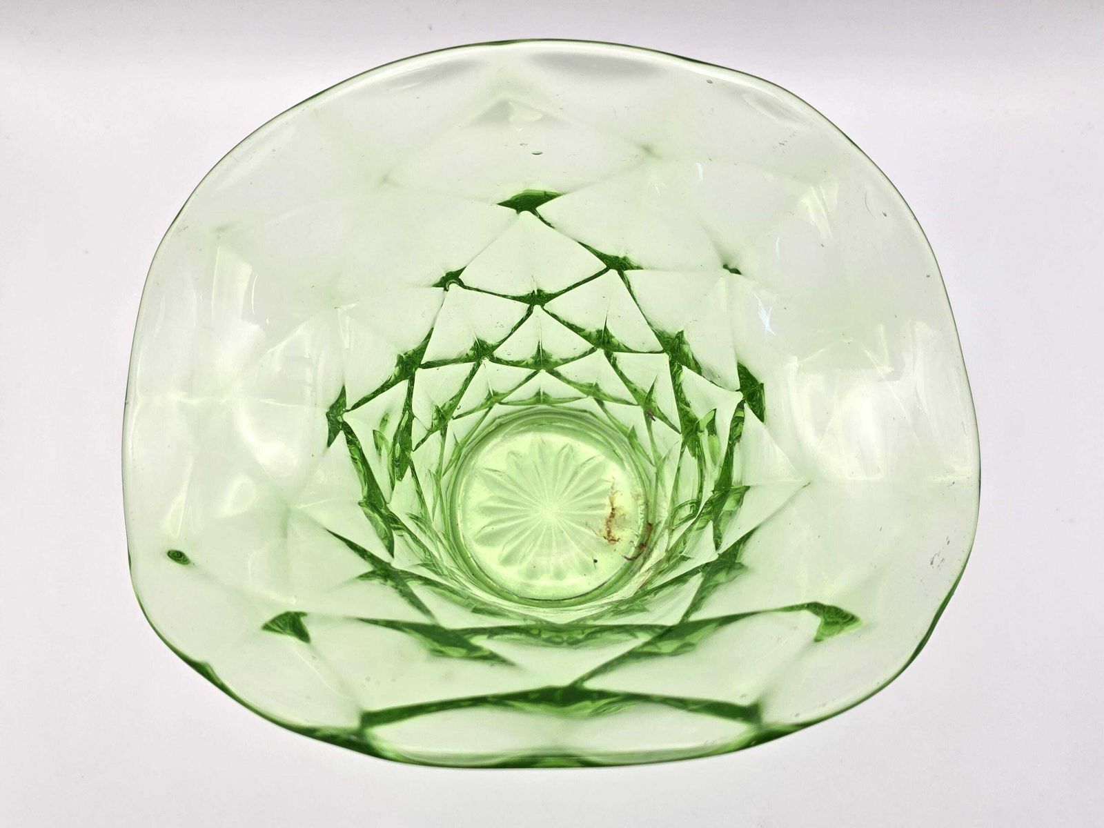 photo furniture Antique Uranium Glass Vase   "Top Hat" Flower Vase   Uv Active   1920s Czech