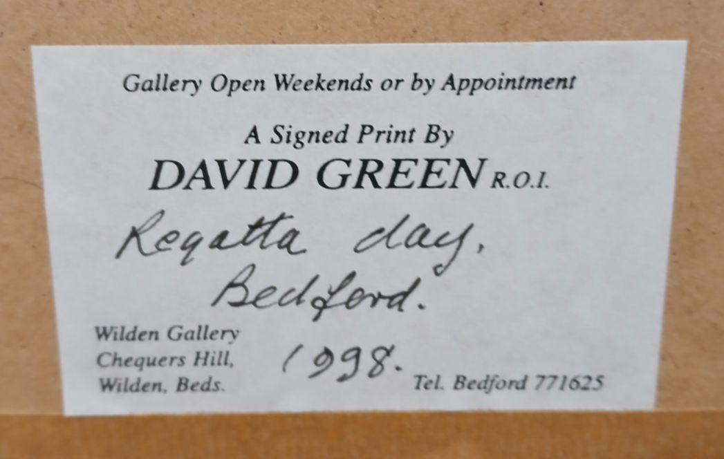 Regatta Day Bedford. Signed Print Of A Watercolour By David Green photo Art