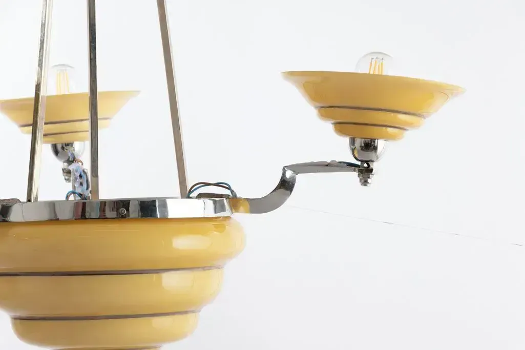 British Art Deco 3 Branch Chandelier C.1930 photo buy