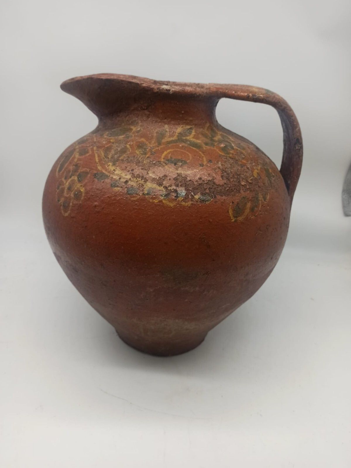 Antique Glazed Terracotta Vase Orcio Tuscany 17th Century Italy photo vinterior