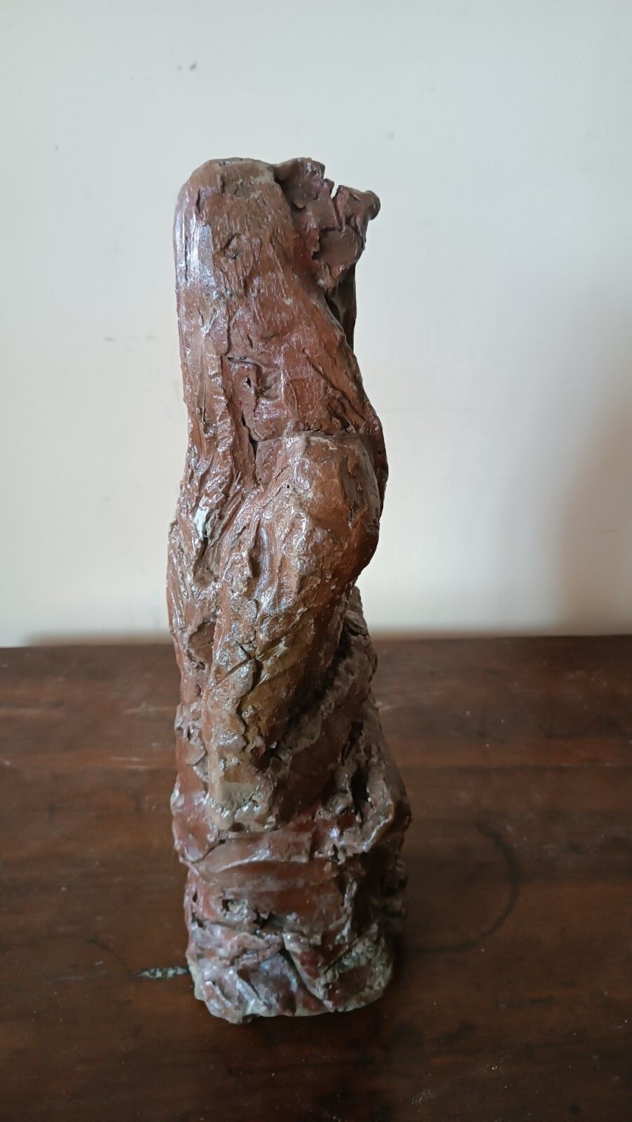 photo for sale Abstract Sculpture Female Figure In Raw Painted Clay 60s/70s