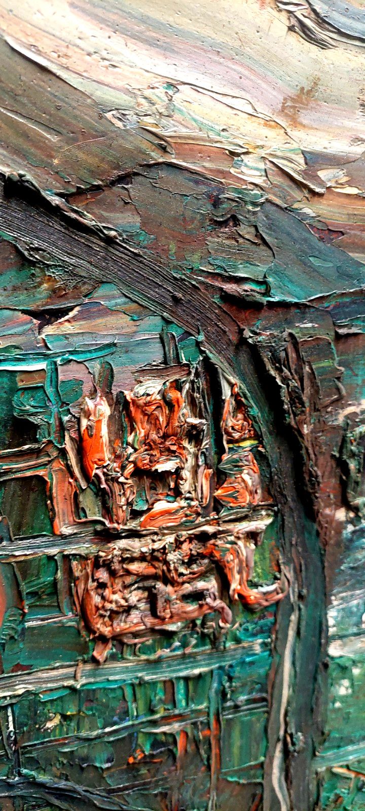 143.0 Oil Painting Raffaello Giannelli 1911 1974 "Aerostation" Abstract 1963 photo