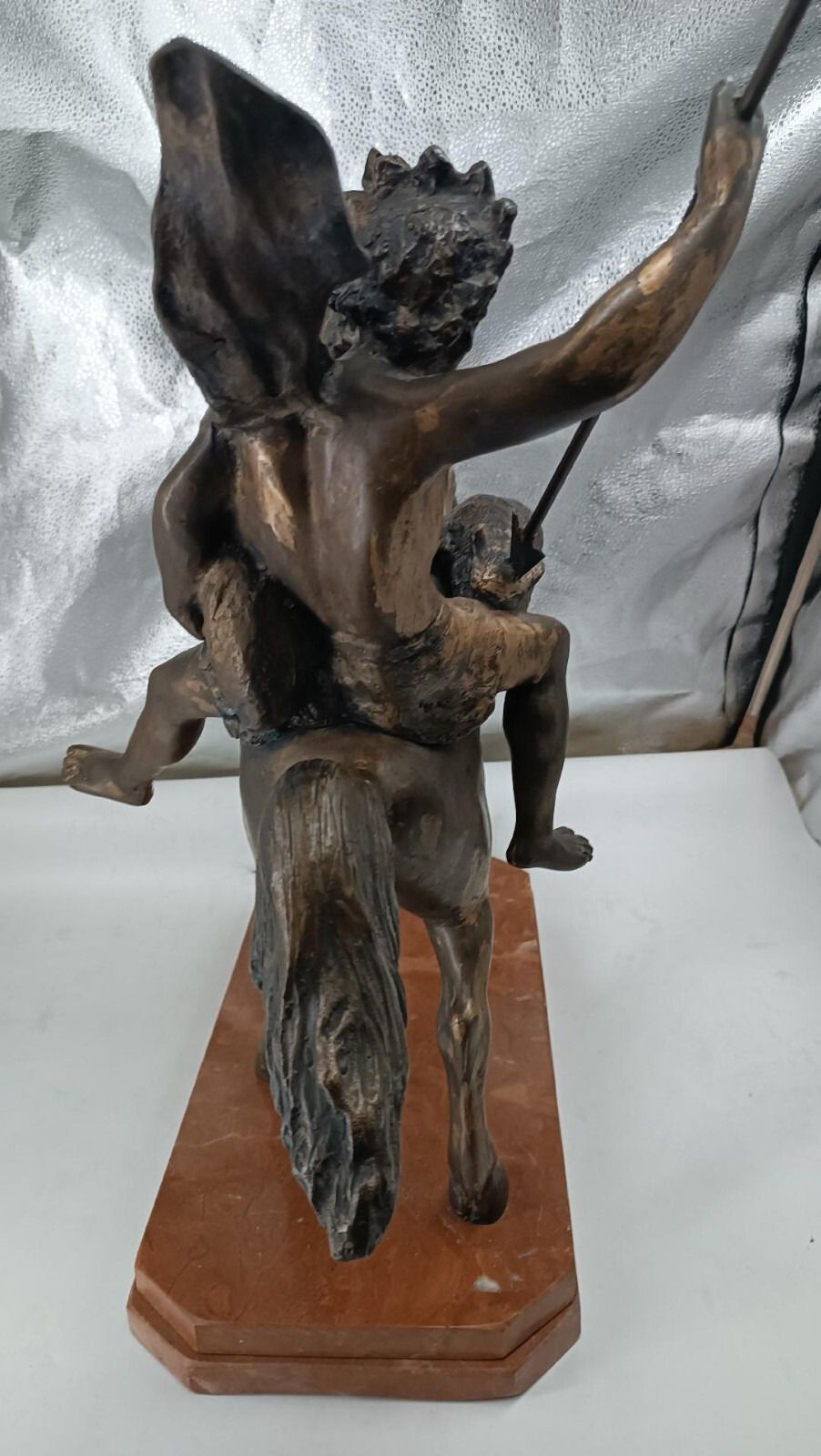 Large Bronze Sculpture Depicting Indian On Horseback Thomas Campajola photo vintage