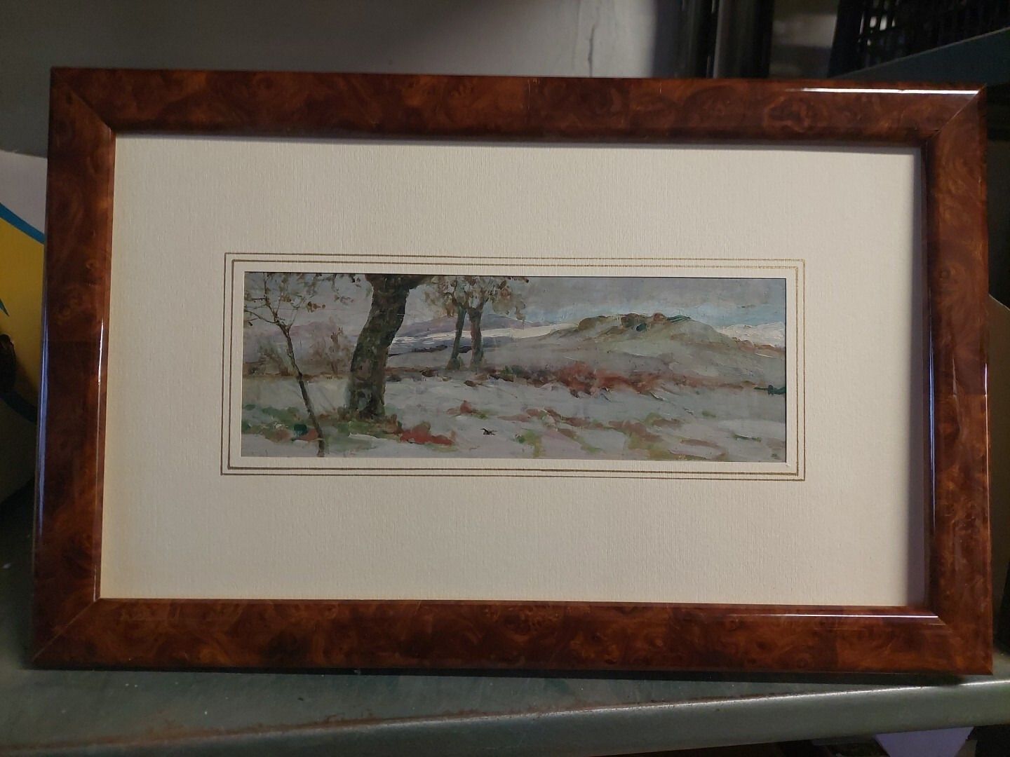 photo vinterior Landscape Painting Oil On Panel Early 900 Italy Antique Painting
