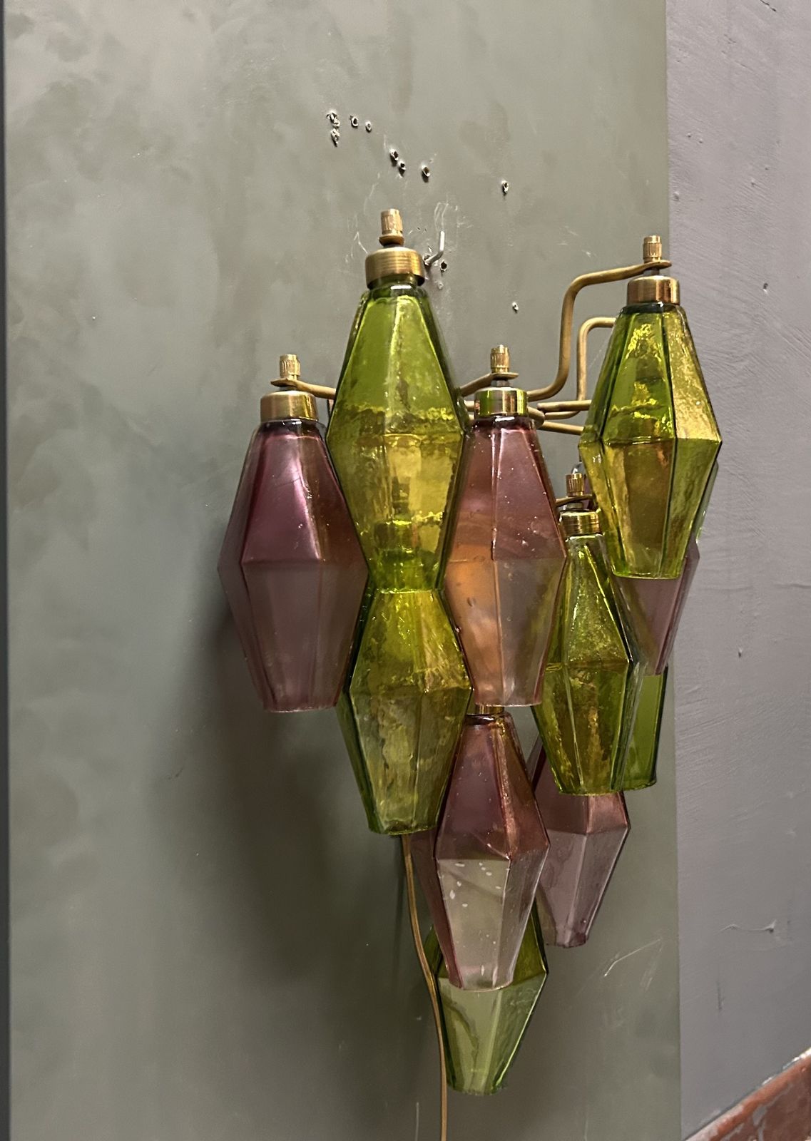 Murano Glass Poliedri Sconces, Italy, 1980s   Set Of 2 photo 1500.0