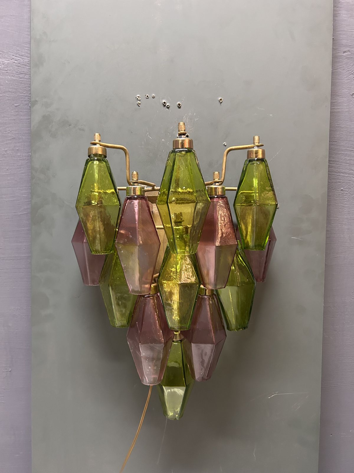 Murano Glass Poliedri Sconces, Italy, 1980s   Set Of 2 photo buy