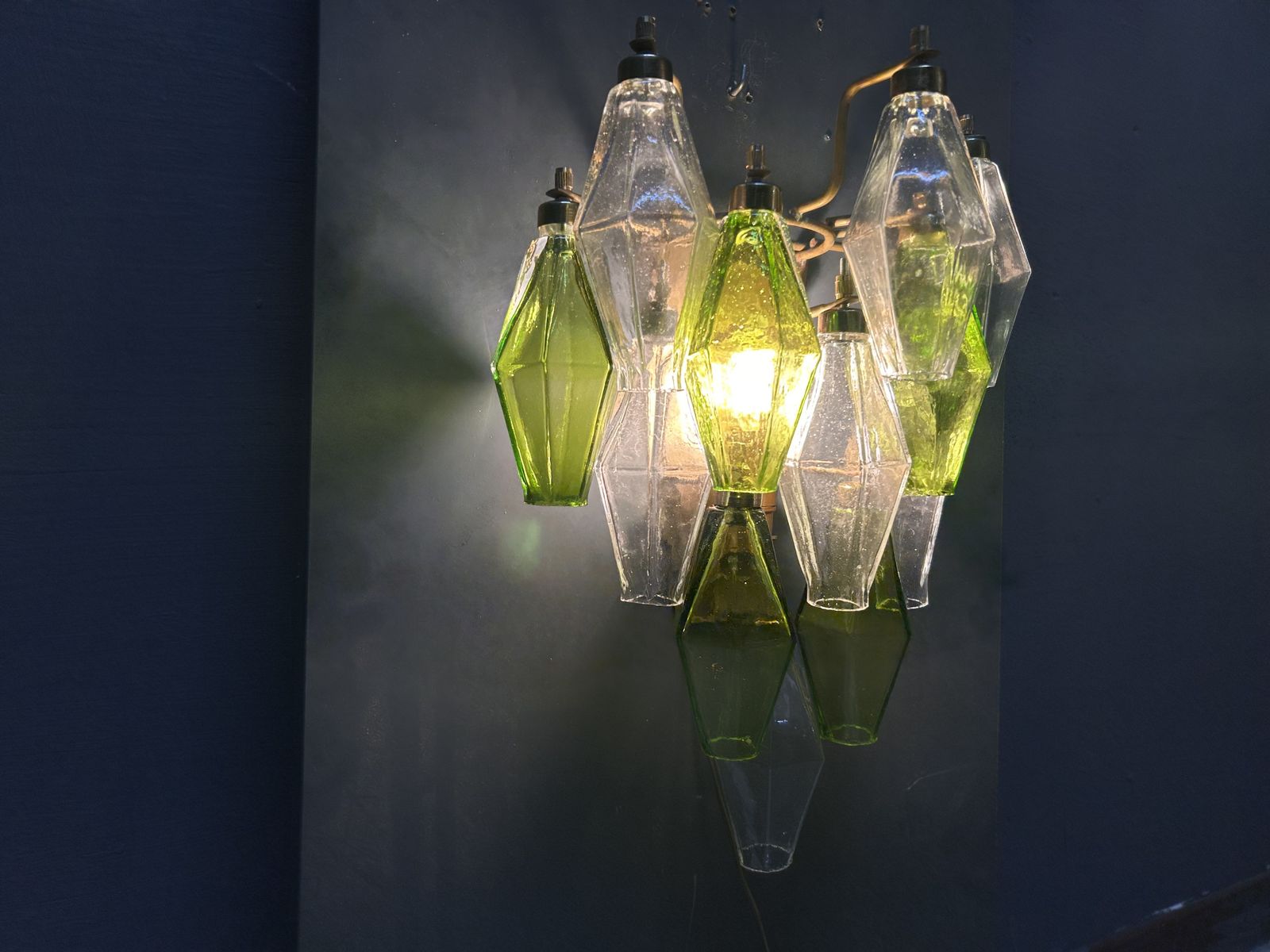 Murano Glass Poliedri Sconces, Italy, 1980s   Set Of 2 photo Lighting