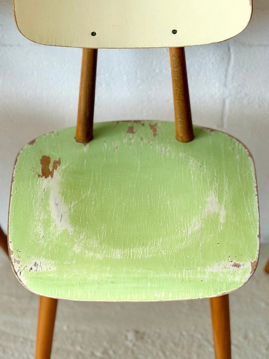 photo vintage Eetkamerstoelen Van Ton, 1960, Set Van 4