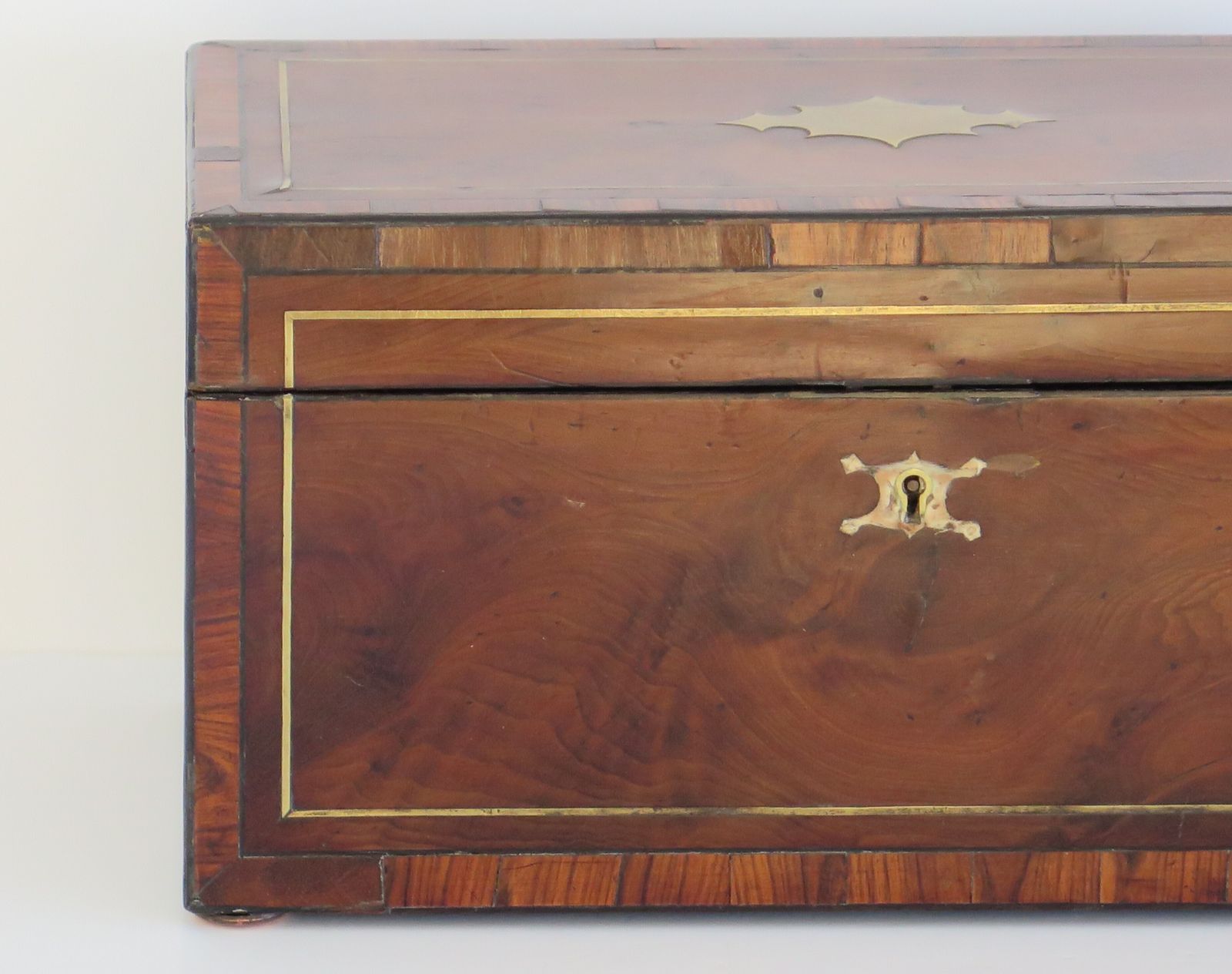 Georgian Large Tea Caddy Fine Quality, English Sheraton Period Ca 1785 photo vintage