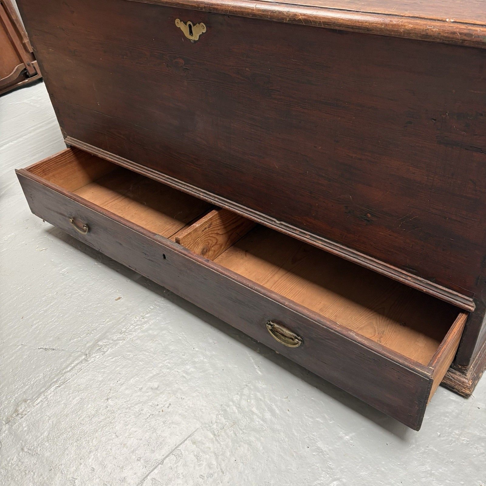 Antique Pine Mule Chest Blanket Box Ottoman Trunk Toy Box photo vinterior