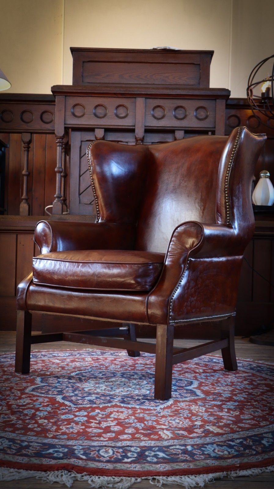 Superb Timothy Oulton Halo Lincoln Club Cigar Leather Armchair Antique Whisky 🚚 photo Furniture
