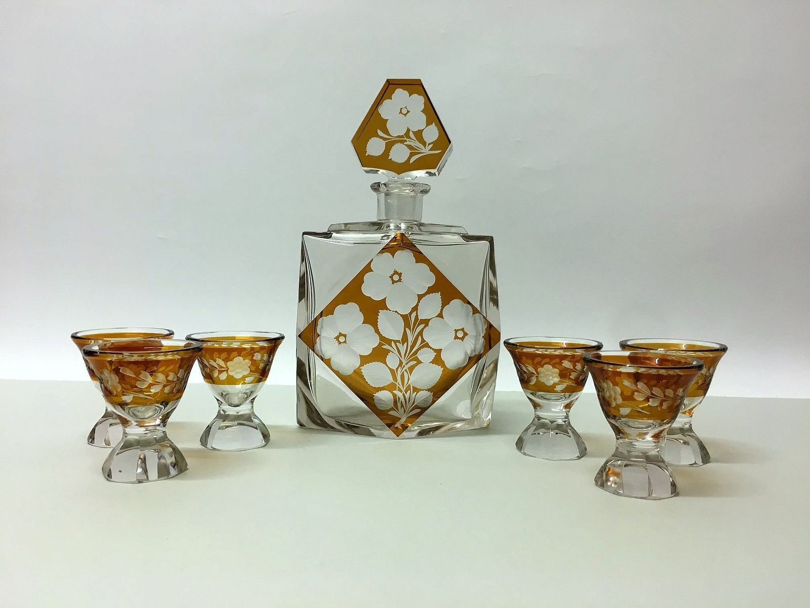 Decanter Set / Kamenický šenov /Czechoslovakia photo furniture