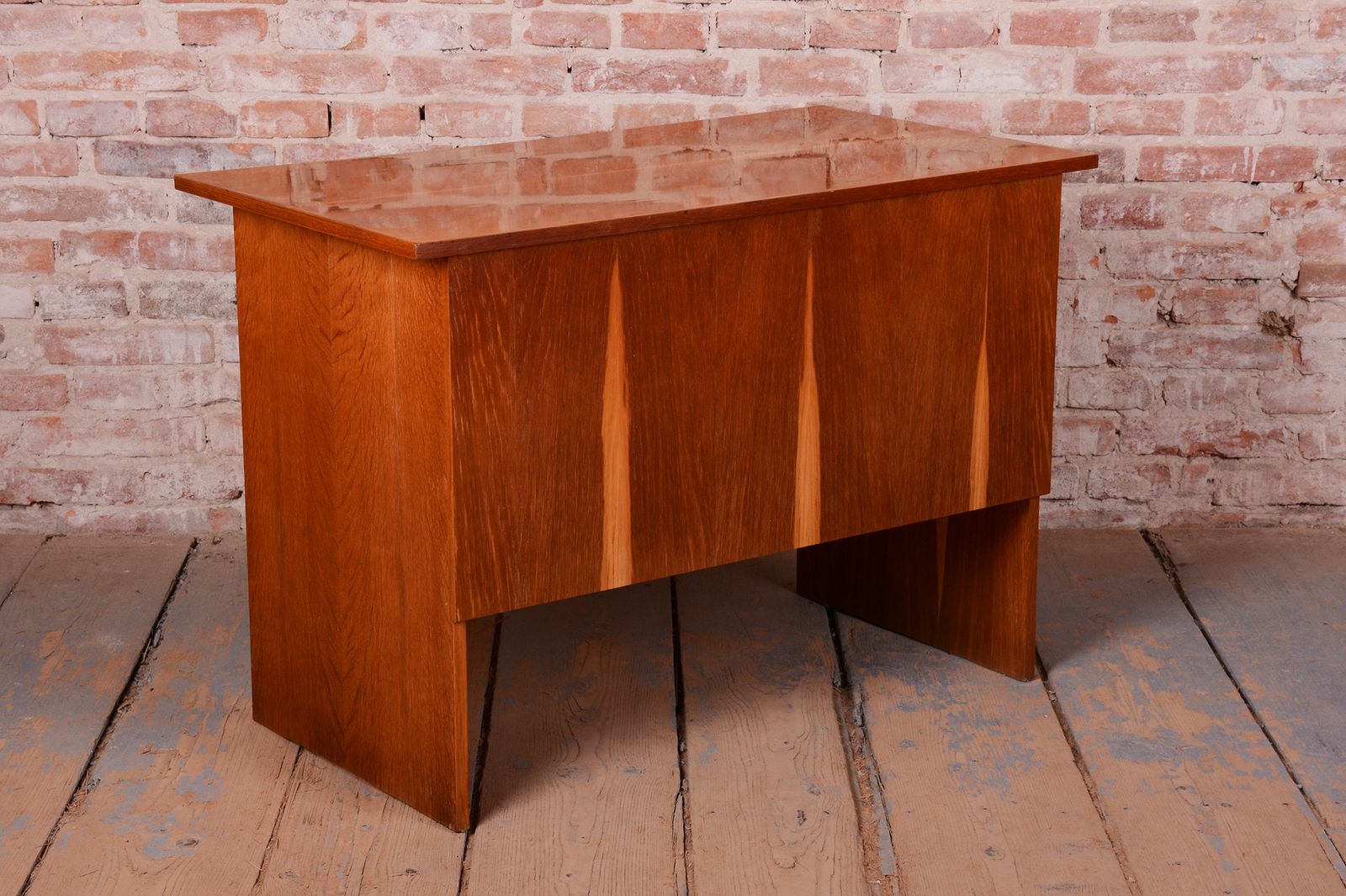 photo for sale Restored Mid Century Writing Desk, By Interier Praha, Oak, Polished, Czech, 1950s