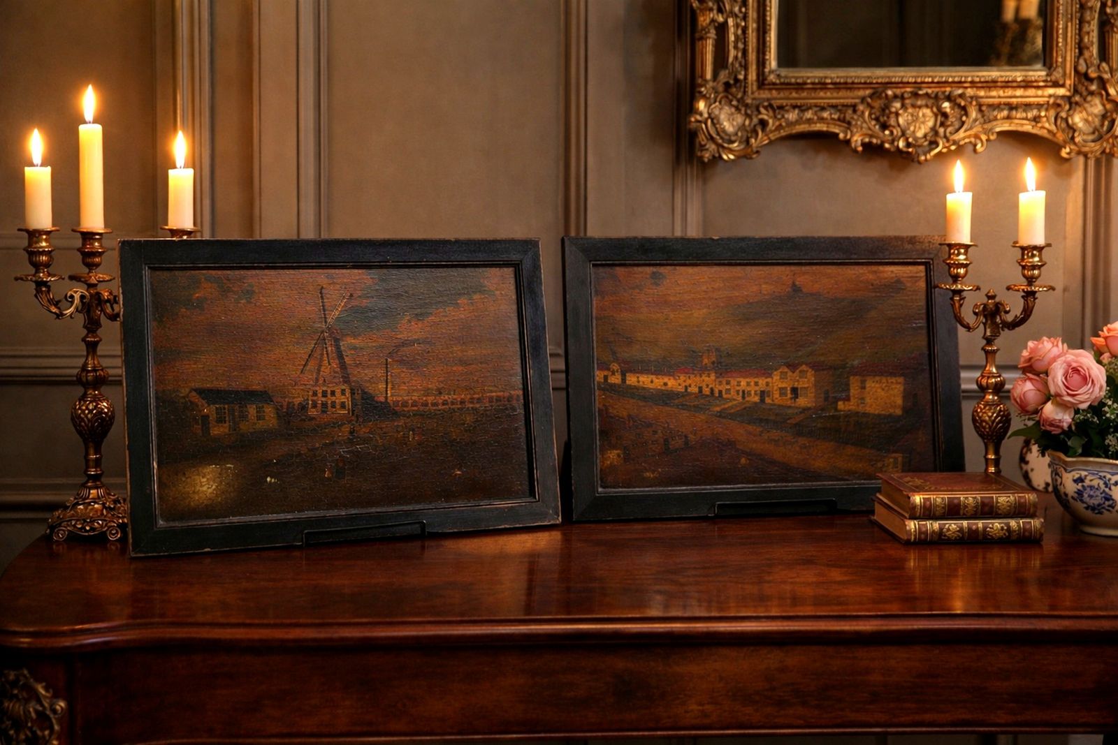 1250.0 Naïve East Sussex Village Paintings – Staplecross Landscapes (Late 18th Century) photo